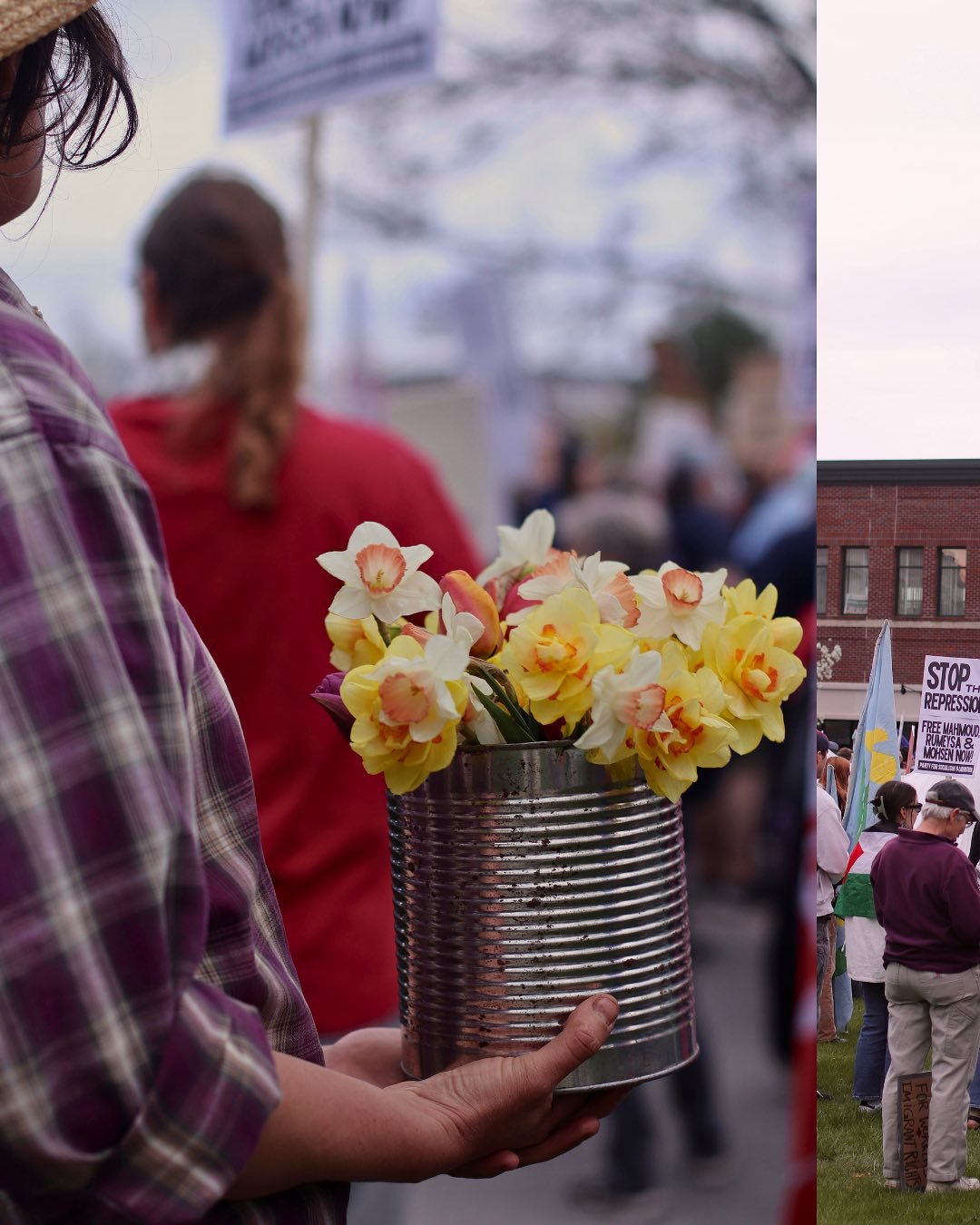 A beautiful day of solidarity: all-day picket with @migrantjusticevt at Hannafords and march throughout the streets for May Day. 🐄 🌷

Our liberation is bound together! We can build communities of care! The people united will never be divided!