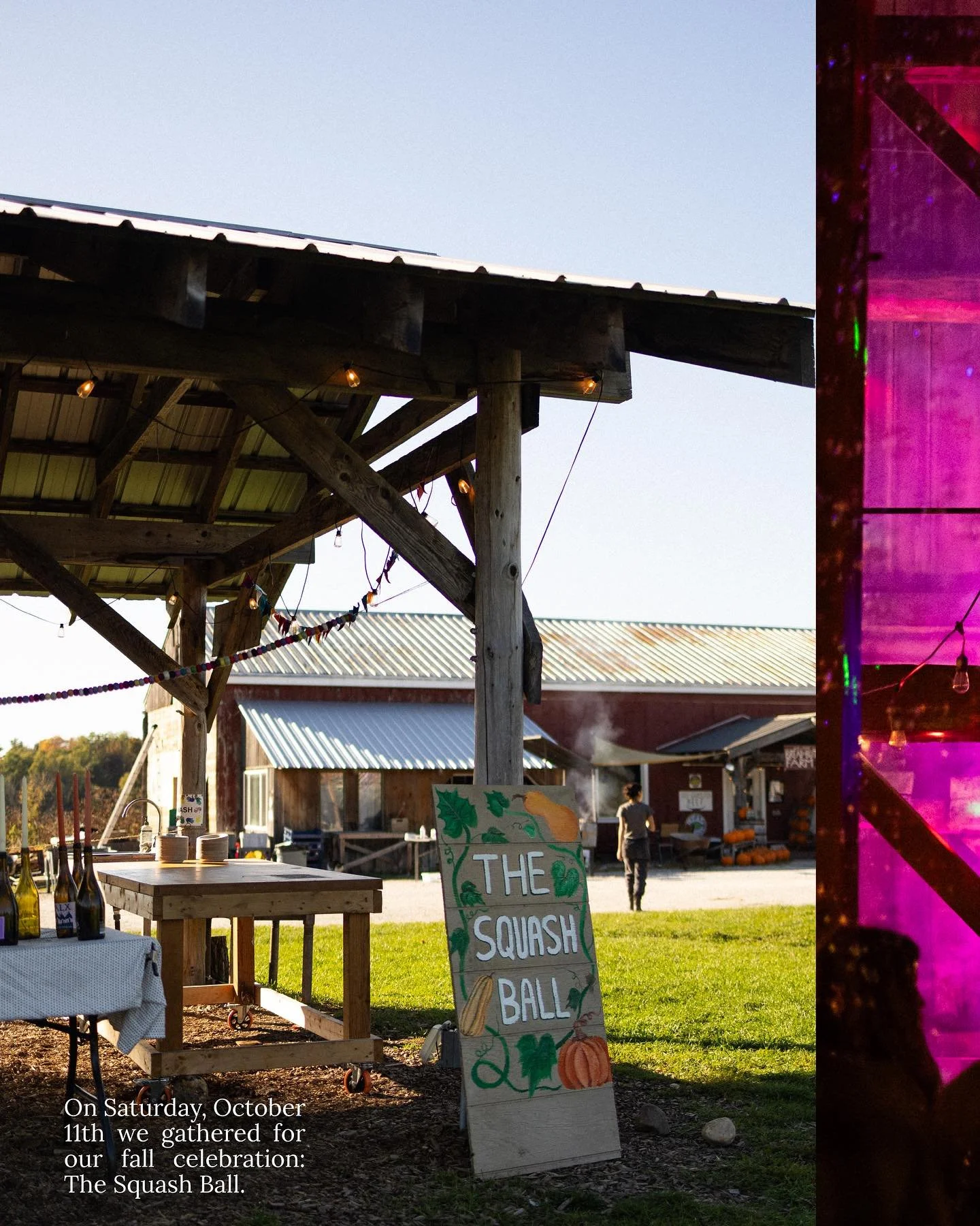 Last Saturday, we welcomed 230+ people to @breadandbutterfarm to celebrate the joy of fall: at the Squash Ball!
Picnics and local foods were shared on the hill of the farm listening to @ottercreekband bluegrass tunes, before the night transitioned i