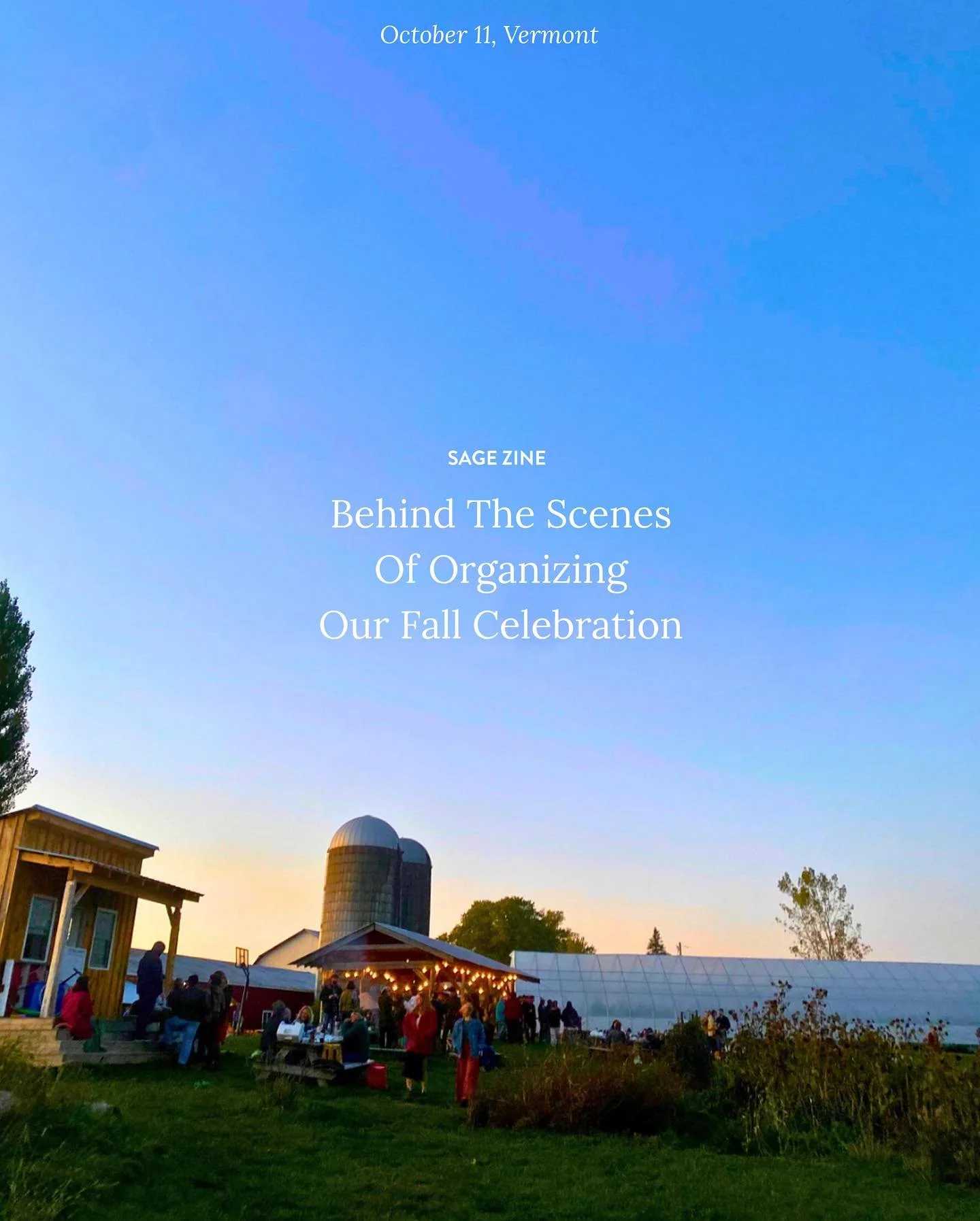 In August, we dreamed up the idea to celebrate fall together in community. It&rsquo;s a big transition&mdash;as leaves drop from the trees, the sun sets closer to dinner time, sweaters emerge for chilly temperatures, and squash fills our plates. 🍂 
