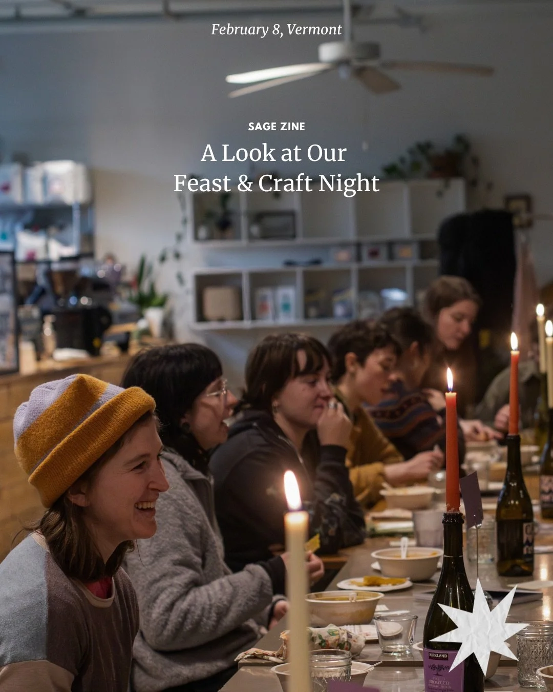 Our Feast &amp; Craft night this past Sunday! 

Grateful for full plates of local foods, community, zines, and a cozy place to gather during cold evenings. ⭐️

🍽️ by @missweinerz 
🏠 by @scout.vt 
📚 by @morgansoranges