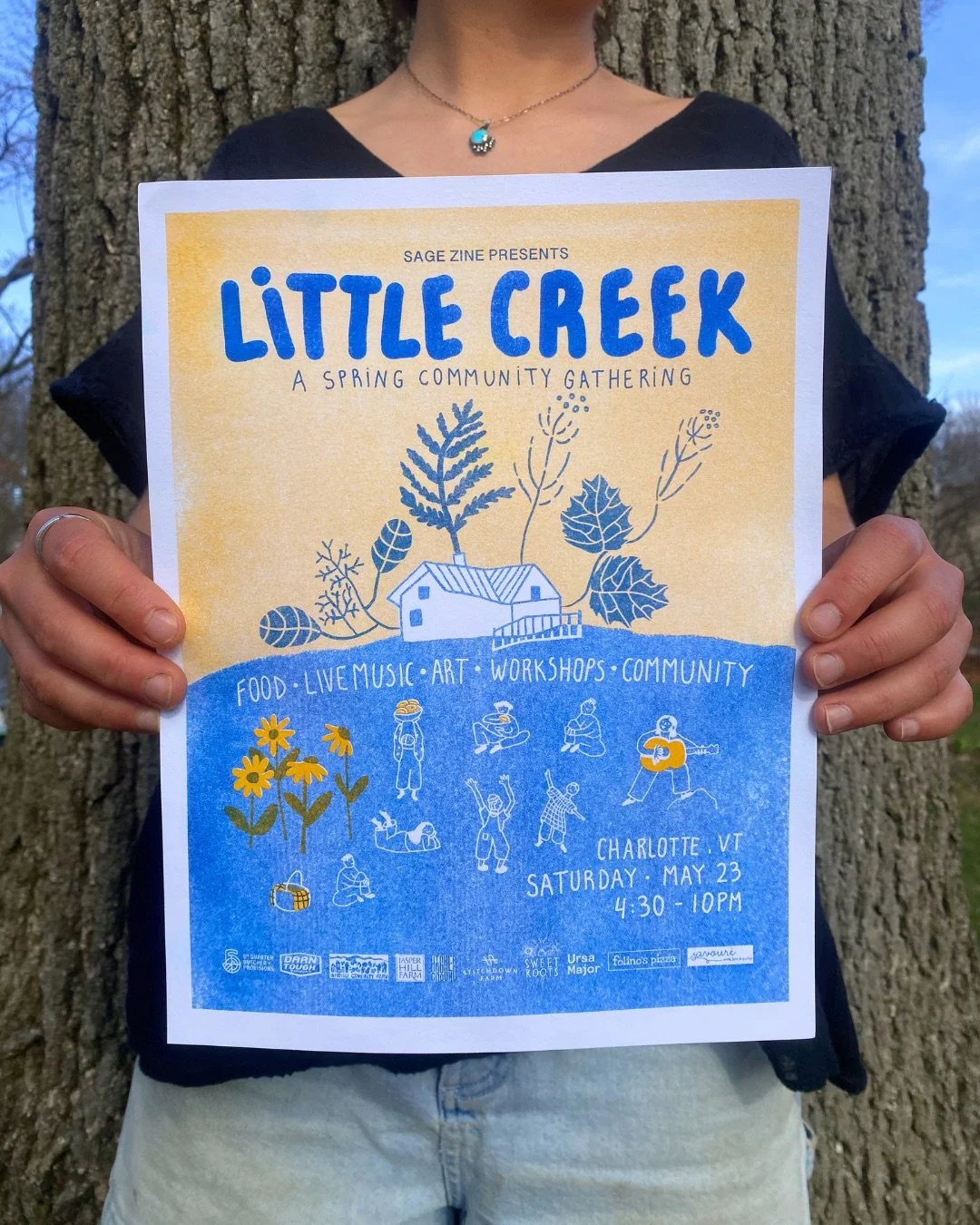 Join us for a joyful celebration of spring!

🌷Dinner, handcraft soda from @savouremtlvt + sweets
🌷Live music from @queencitycutups, @eieio_bark_ / @willsturcke + @averylynnflower 
🌷Workshops
🌷 DIY screen printing
🌷 Raffle from @darntoughvermont 