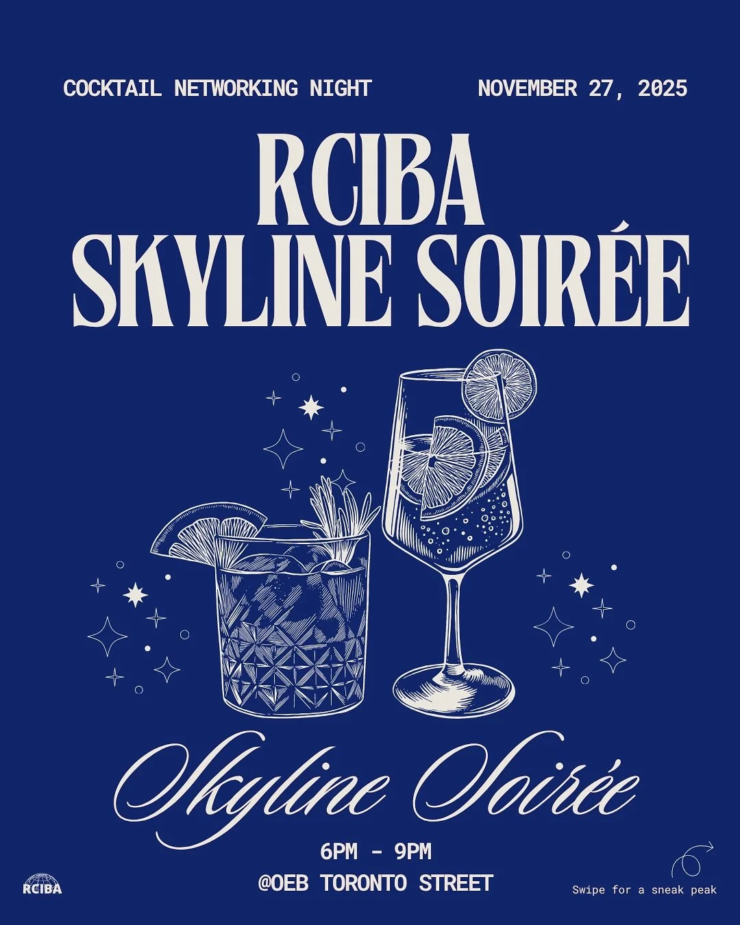 Join us at Skyline Soir&eacute;e 2025, RCIBA&rsquo;s annual networking night 🌍✨

Skyline Soir&eacute;e brings together students from universities across Ontario and international representatives for an evening of insight, conversation, and opportuni