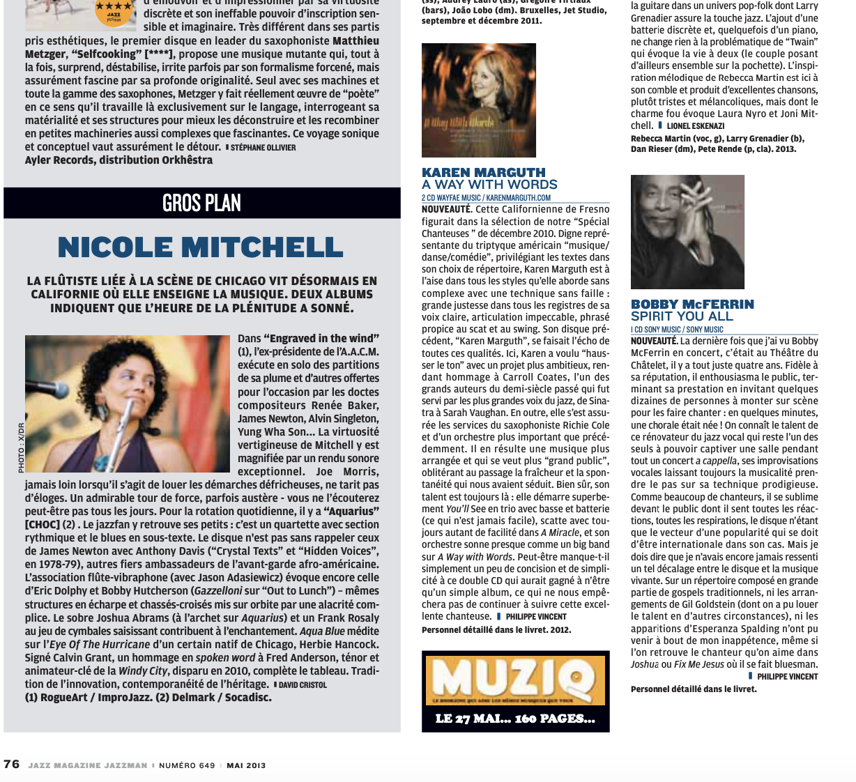 Review in France's Jazzman Magazine