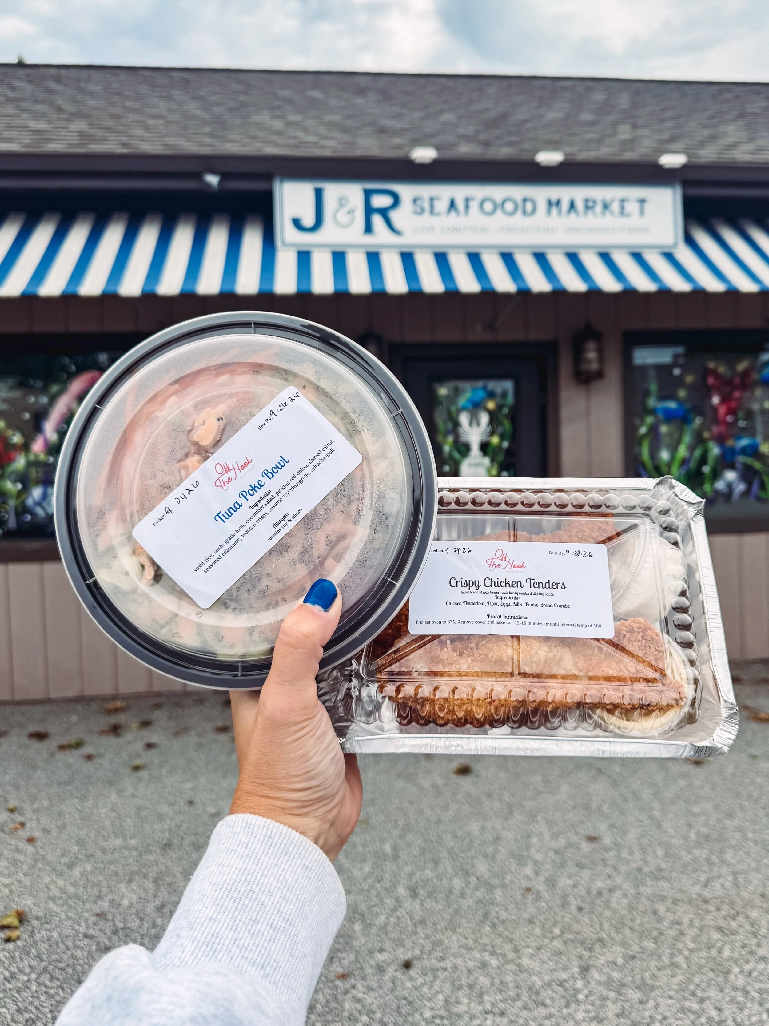 A little bit of @offthehookmystic available at the Market this weekend 👀 Tuna Poke Bowls &amp; our crispy, hand breaded Chicken Tenders with house made ranch 🤩 grab &lsquo;em before they&rsquo;re gone!