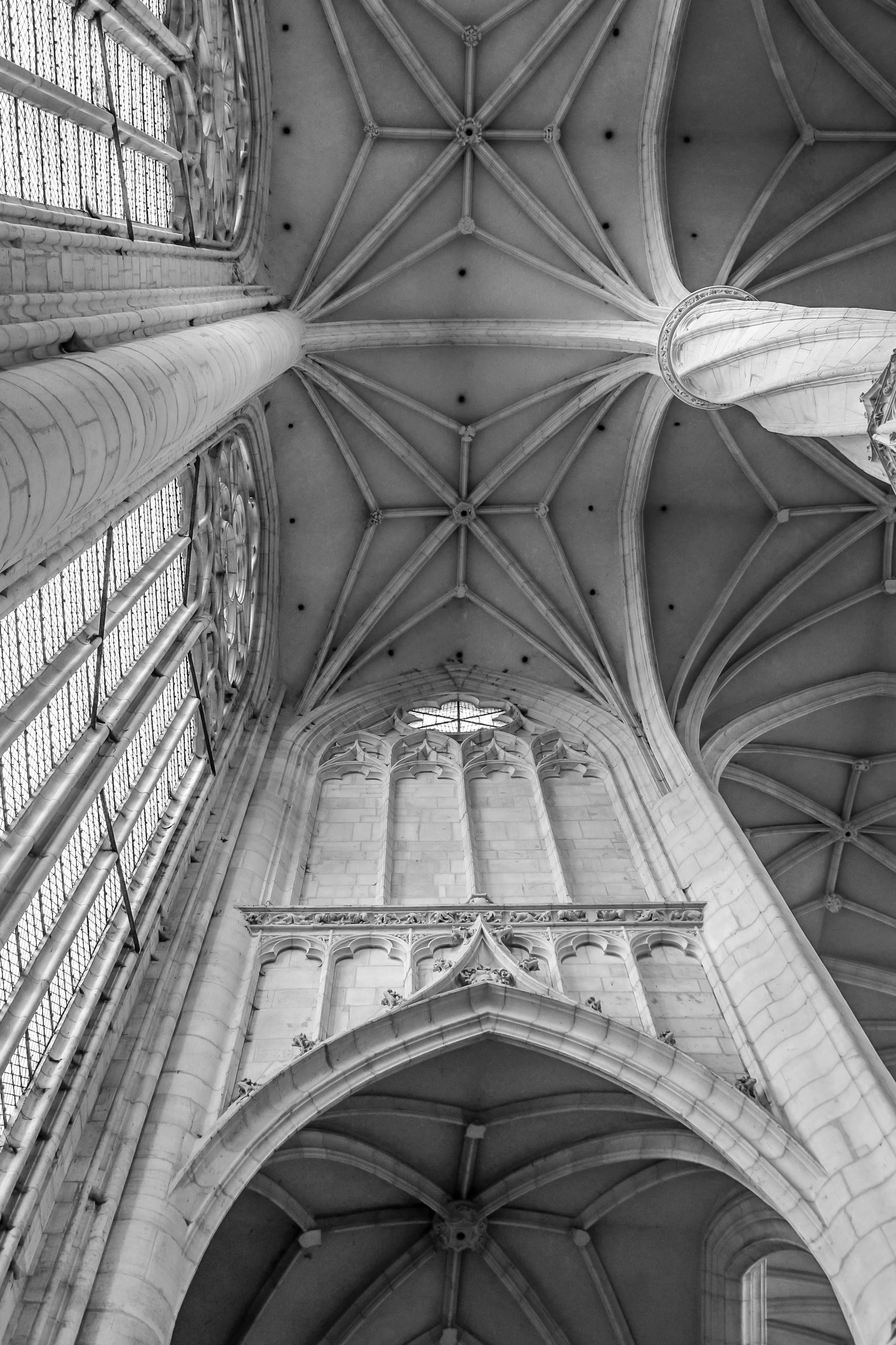 cathedral interior showing structural vaulting and geometric order, reflecting the Messuti ethos of invisible architectural relationships.