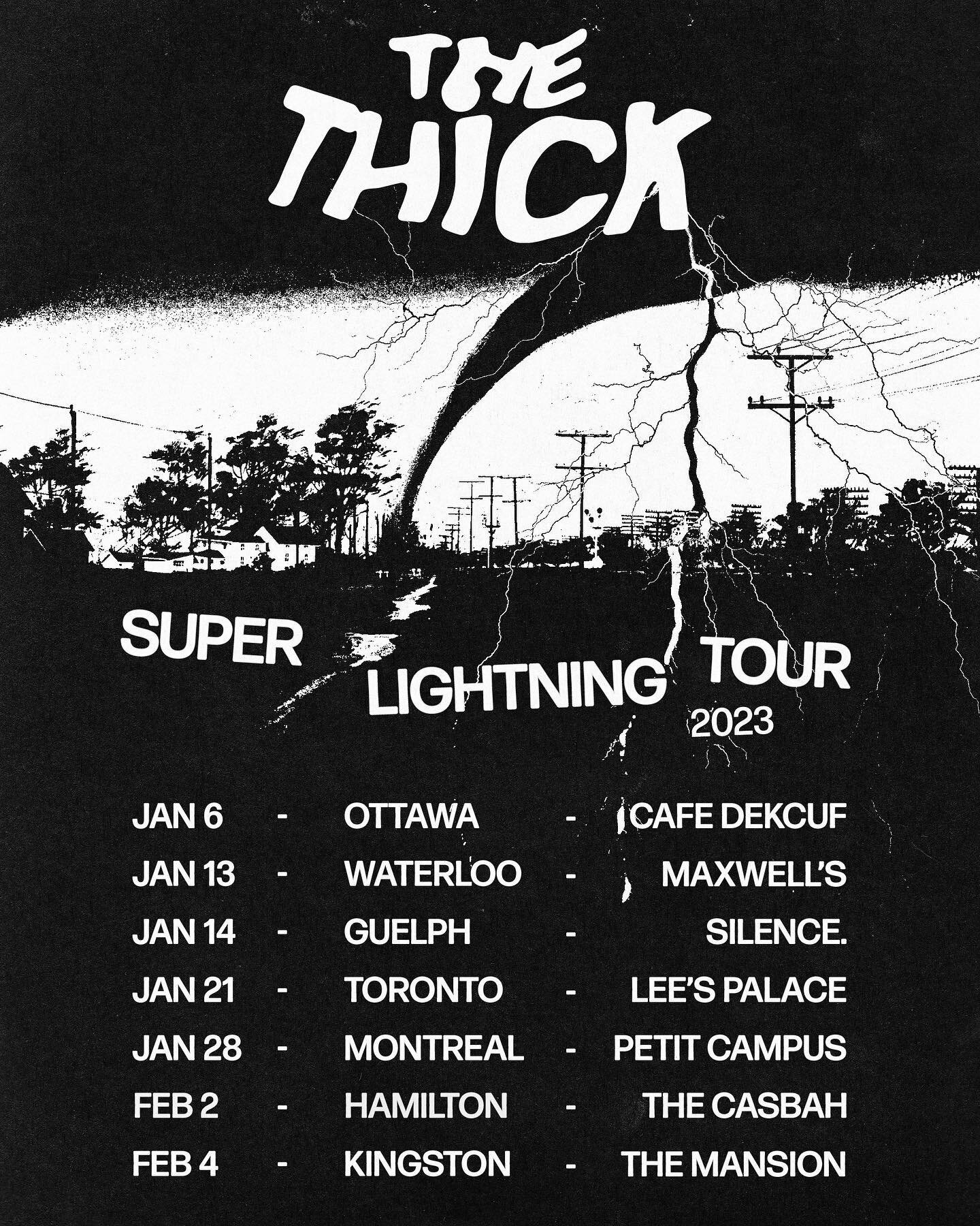 Kicking the new year into maximum overdrive!! Starting it off in Ottawa this weekend 🤘7 show dates with a secret show sprinkled in 🤫 Tickets available now at www.TheThick.ca/tour 🎟
