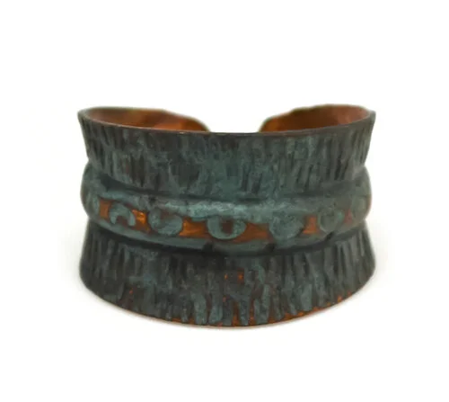 green/blue copper patina ring