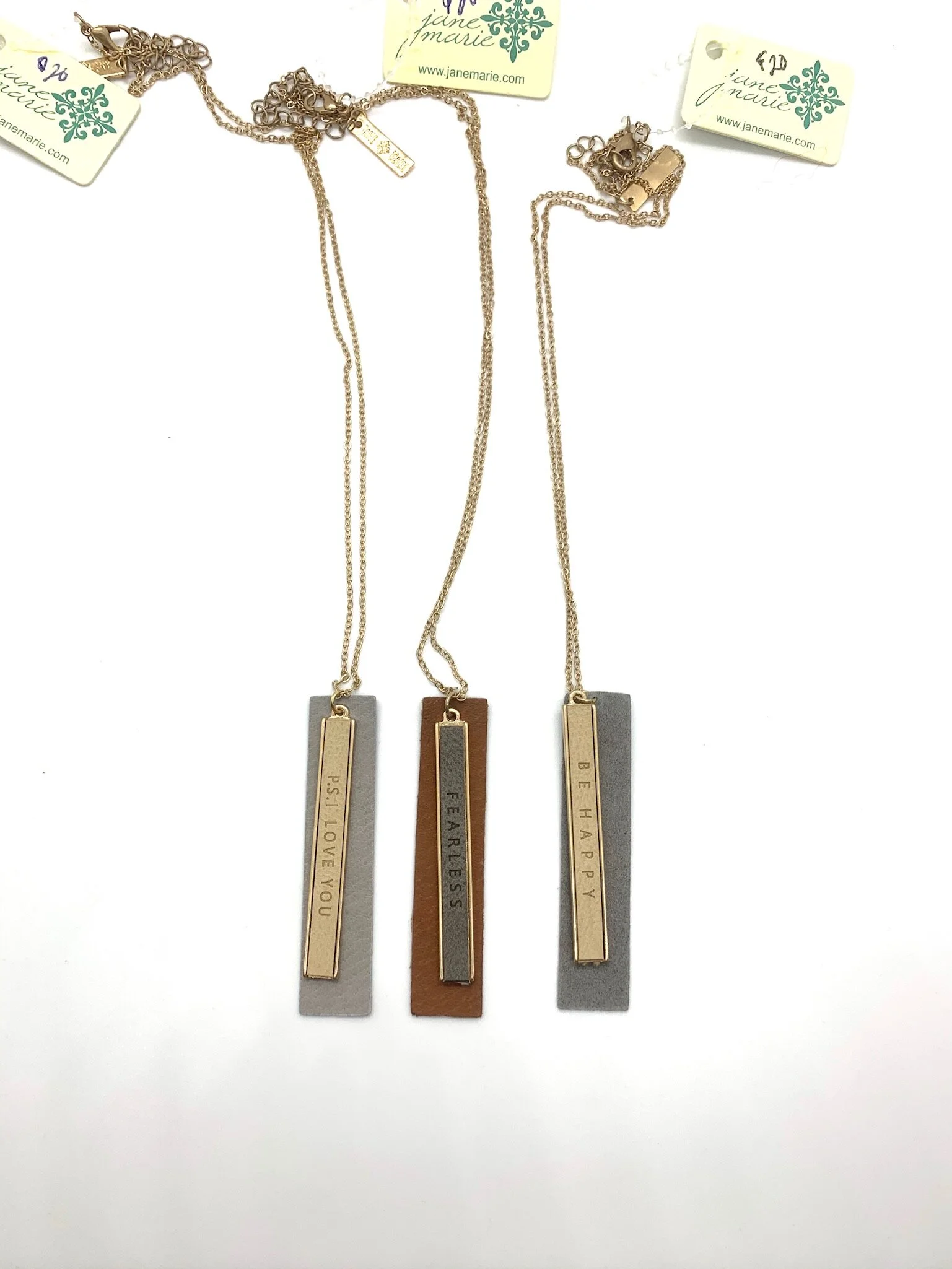 Inspirational Saying with Leather Tag