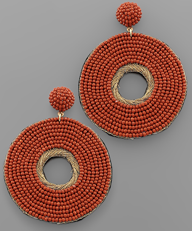 beaded circle earrings