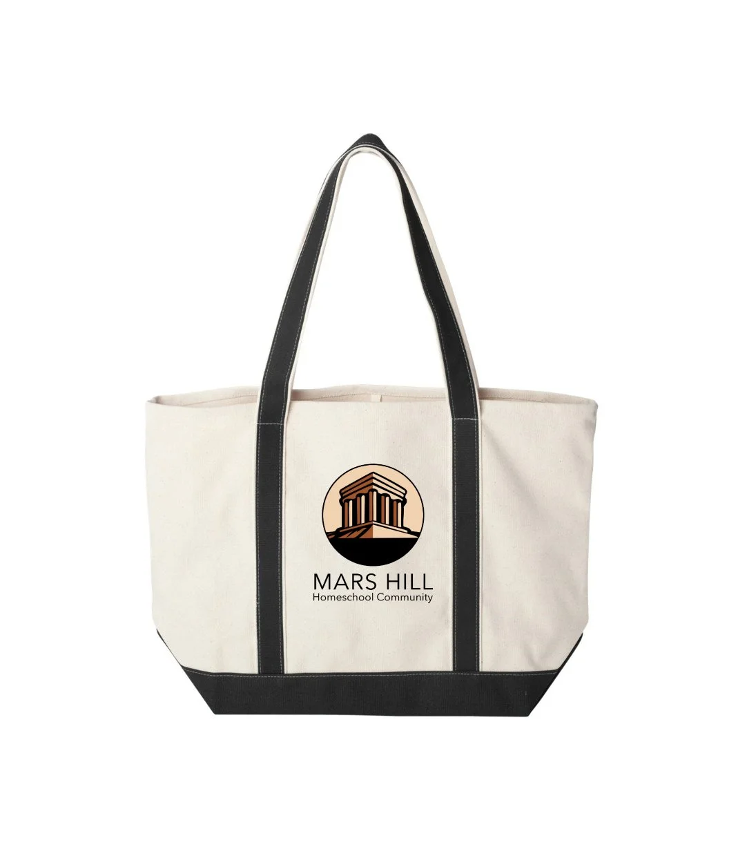 Mars Hill XL Natural/Black Cotton Canvas Resort Tote