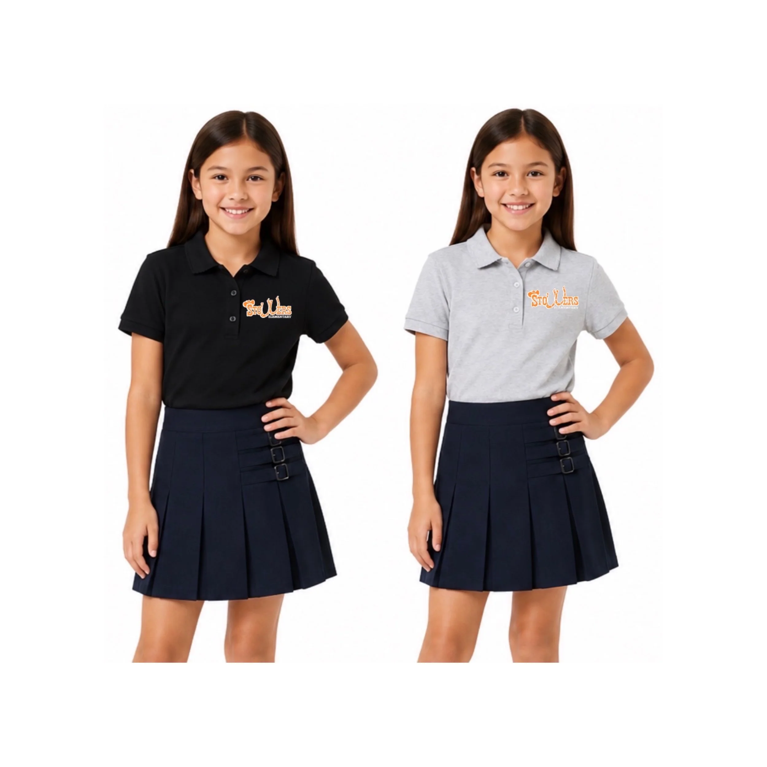 Stowers Elementary Girls Picot Soft Interlock Cotton/Poly Blend Polo