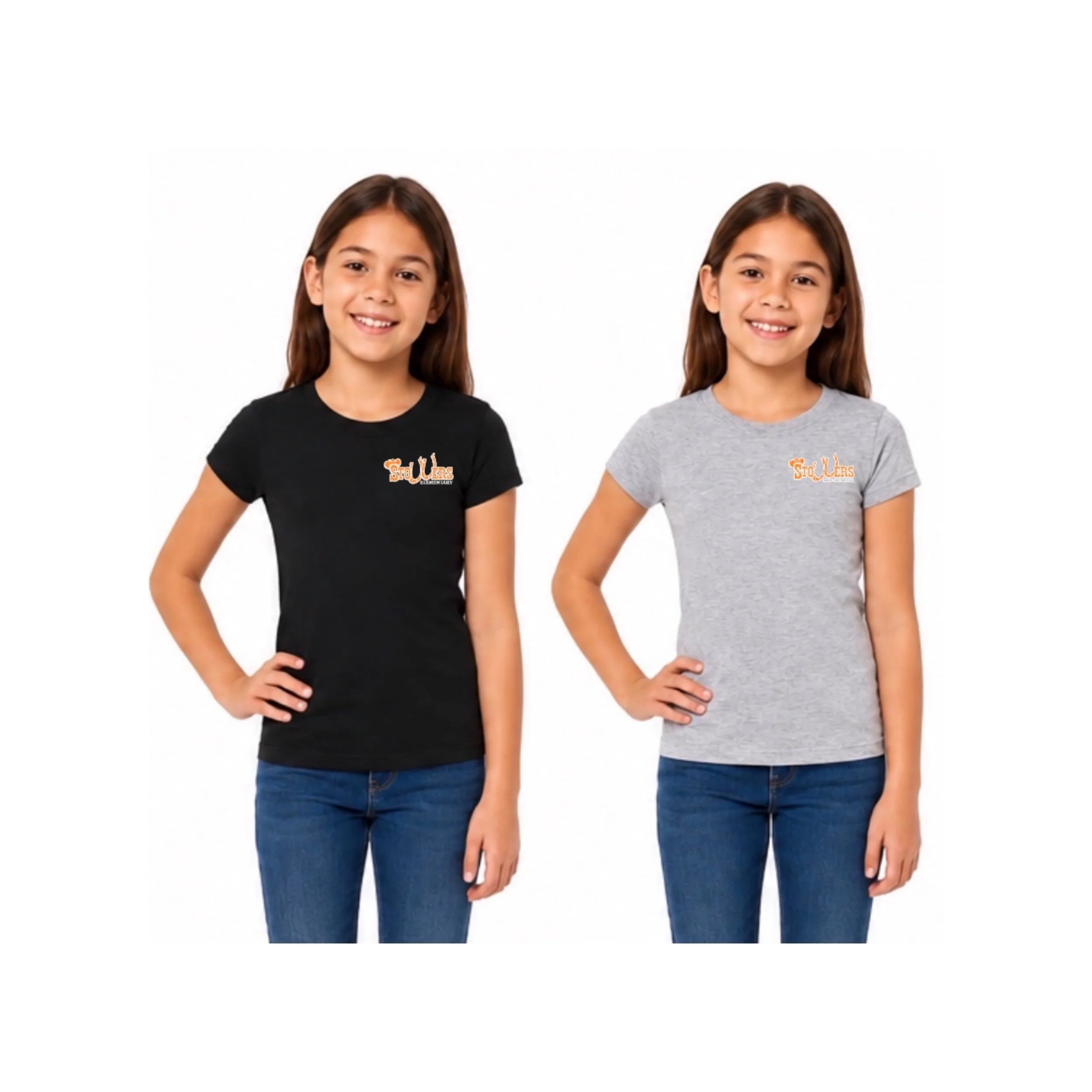 Stowers Elementary Girls Fine Jersey Longer Length Cotton T-Shirt