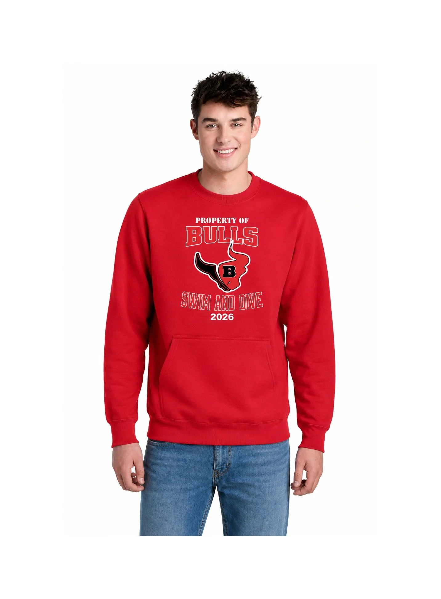 Bloomingdale Swim Cotton Blend Crewneck Pocket Sweatshirt