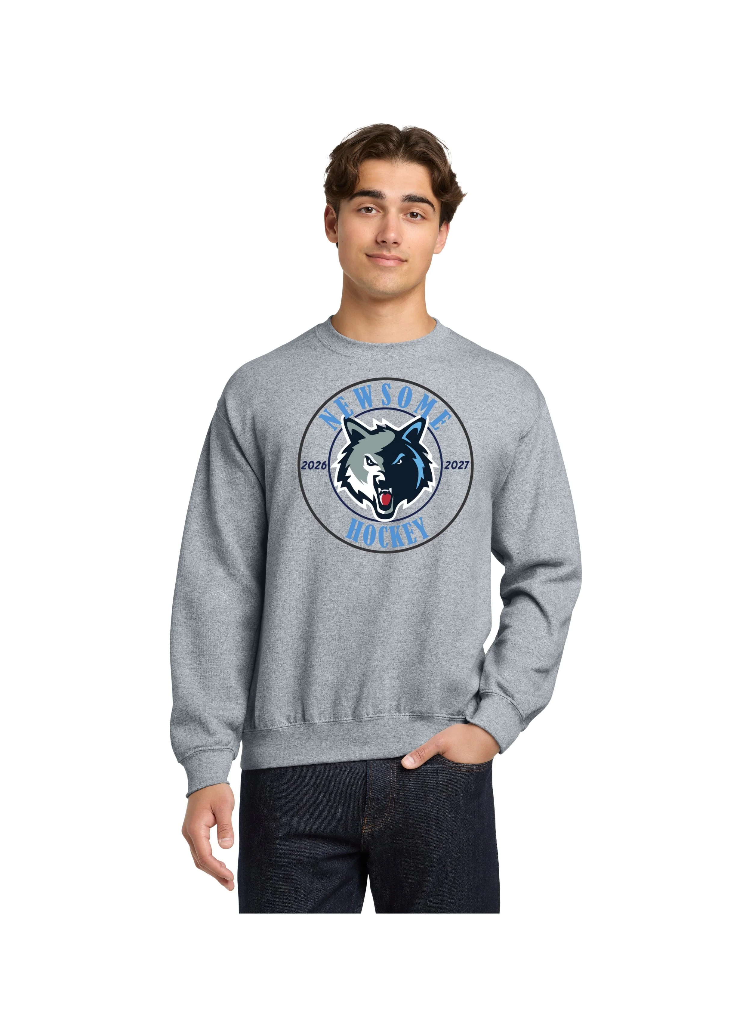 Newsome Hockey Heavy Blend Crewneck - Design 1