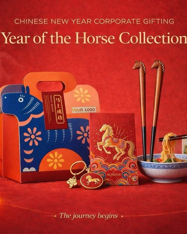 This Chinese New Year, we&rsquo;re rethinking festive gifting with thoughtfully designed pieces inspired by the Year of the Horse 🐎 

From custom gift bags and hongbao to mahjong tiles, chopsticks, and keychains each element is created to turn cultu
