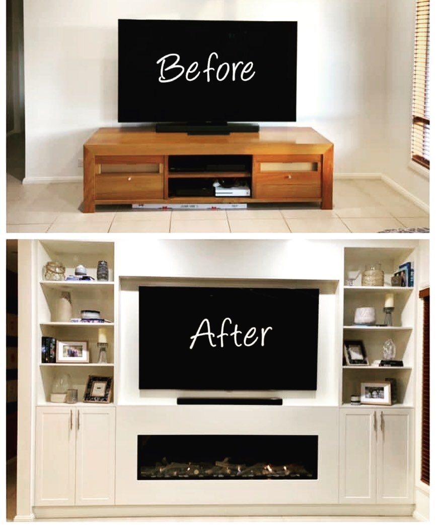 What a difference a built in entertainment unit can make to a space. 😍😍

#canberrajoinery #canberrabusiness  #canberrabuilder #entertainmentunit
