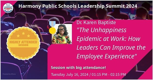 Dismantling the pipeline also includes how we treat our employees. Employee happiness is at an all time low, with 55% of educators planning to leave in under five years. Dr. K&rsquo;s session focused on leaders learning how to re-engage their staff a