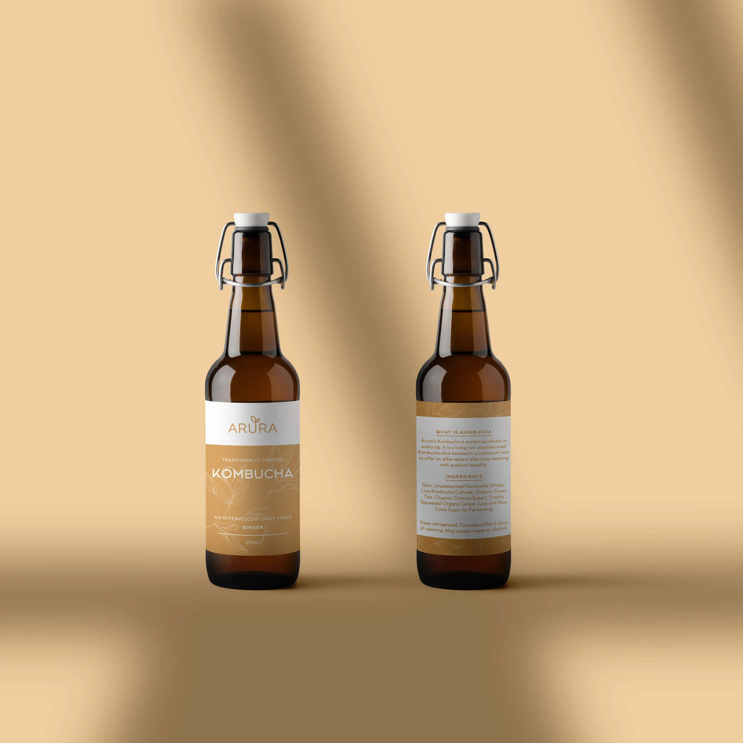 Kombucha_Ginger_Arura_Branding_LabelDesign