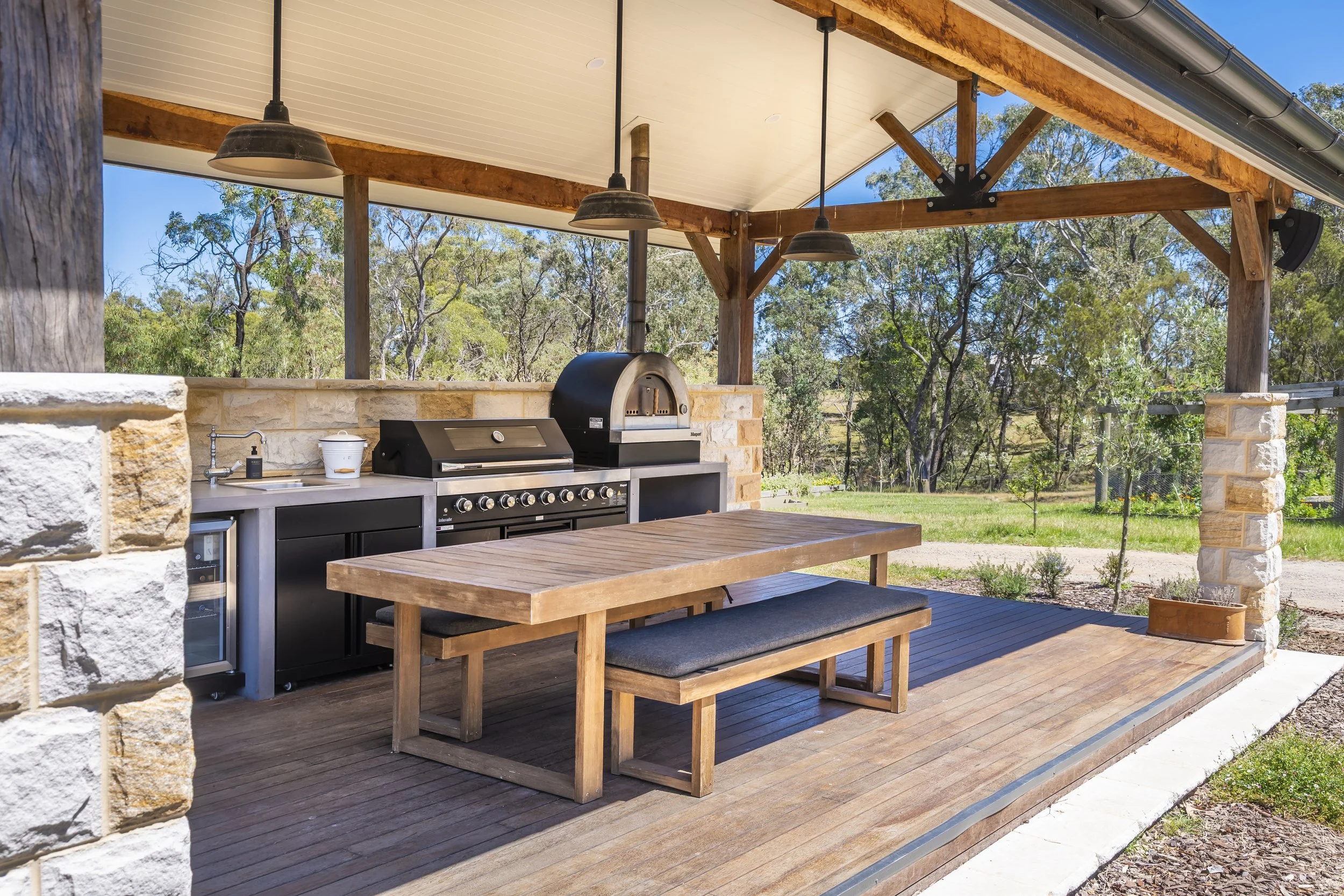 The outdoor kitchen