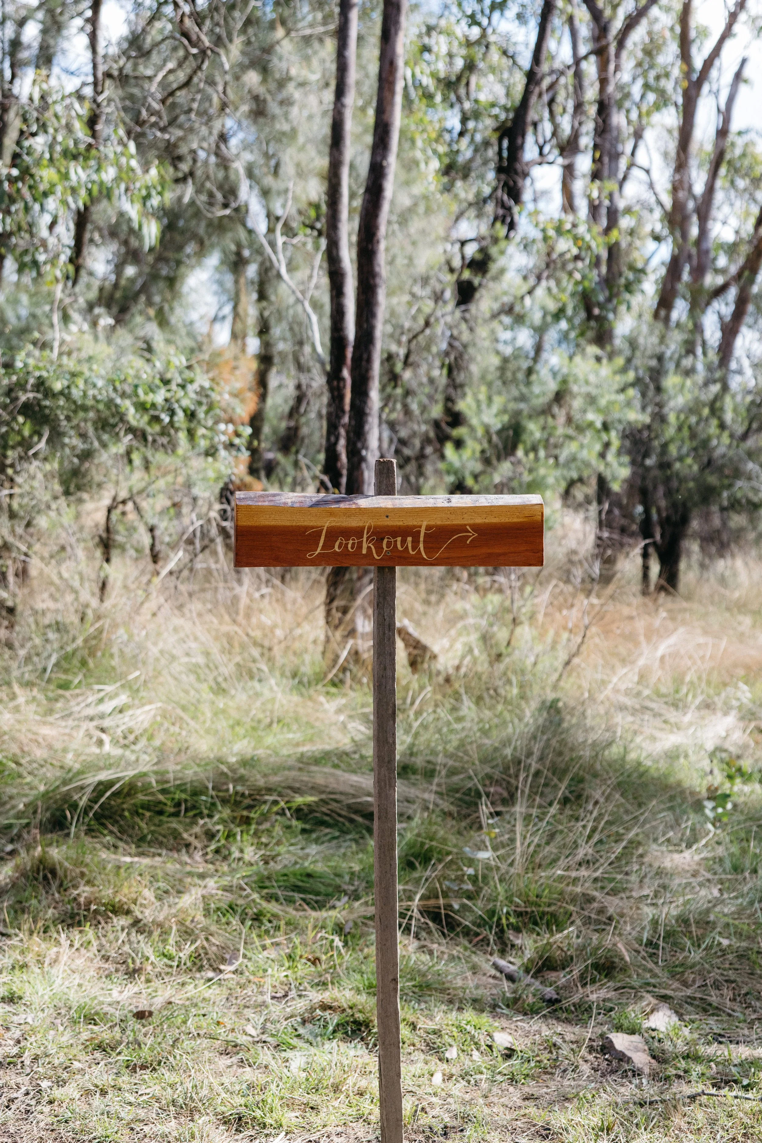 Signage guides you to the lookout