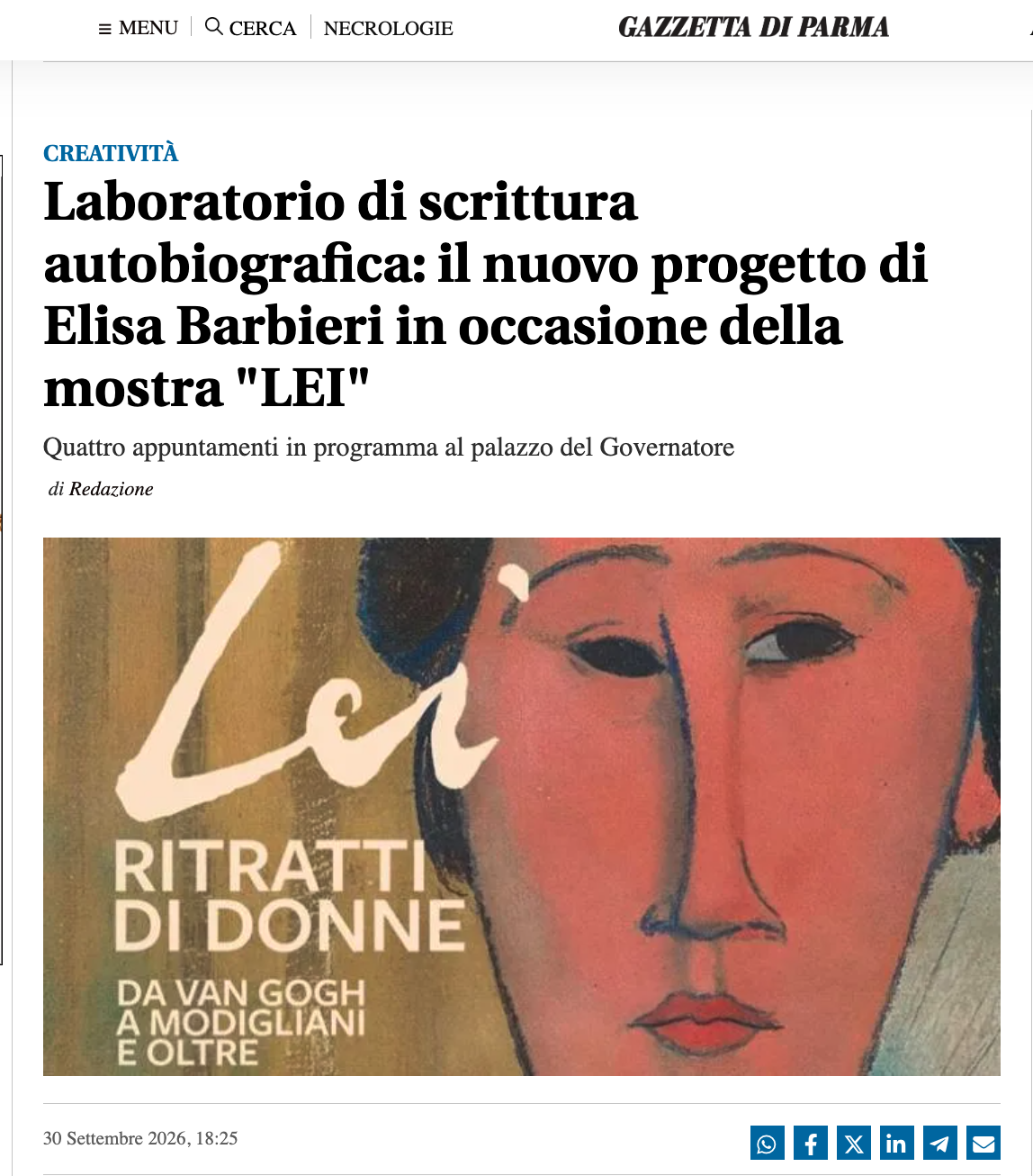 TERZA FORMA | LEI /// GAZZETTA DI PARMA WEB /// 30_09_2026