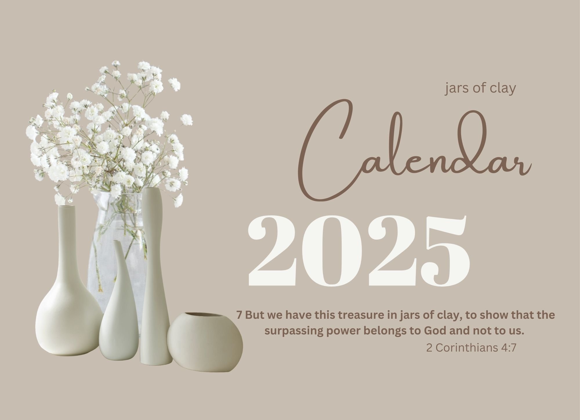 Jars of Clay - Calendar 2025 - Digital Download - A4 (Copy)