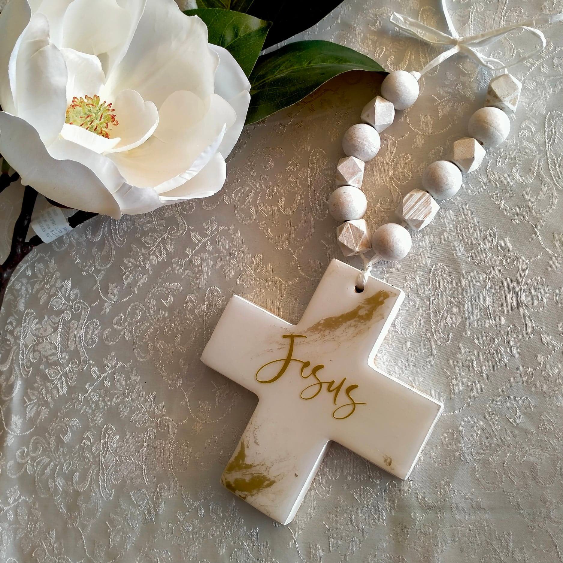 Wall Crosses - This beautiful Cross has been made with love using a glossy clear Resin and a Gold resin powder.