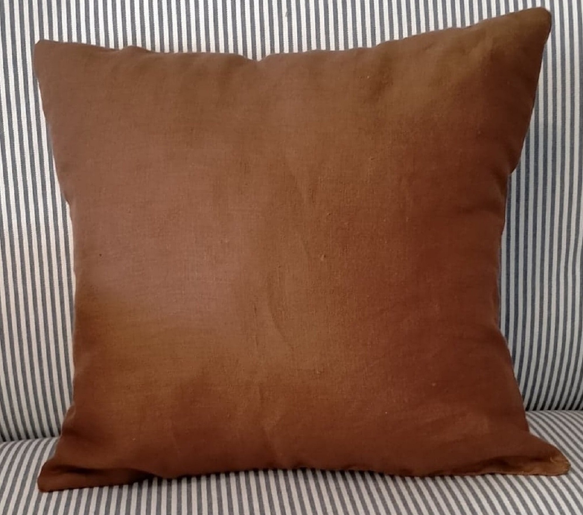 Love love love linen and cotton. Linen is a strong and textured fabric and when it is combined with cotton it has a little bit of a softer feel about it. Both sides of the cushion are in Coco.