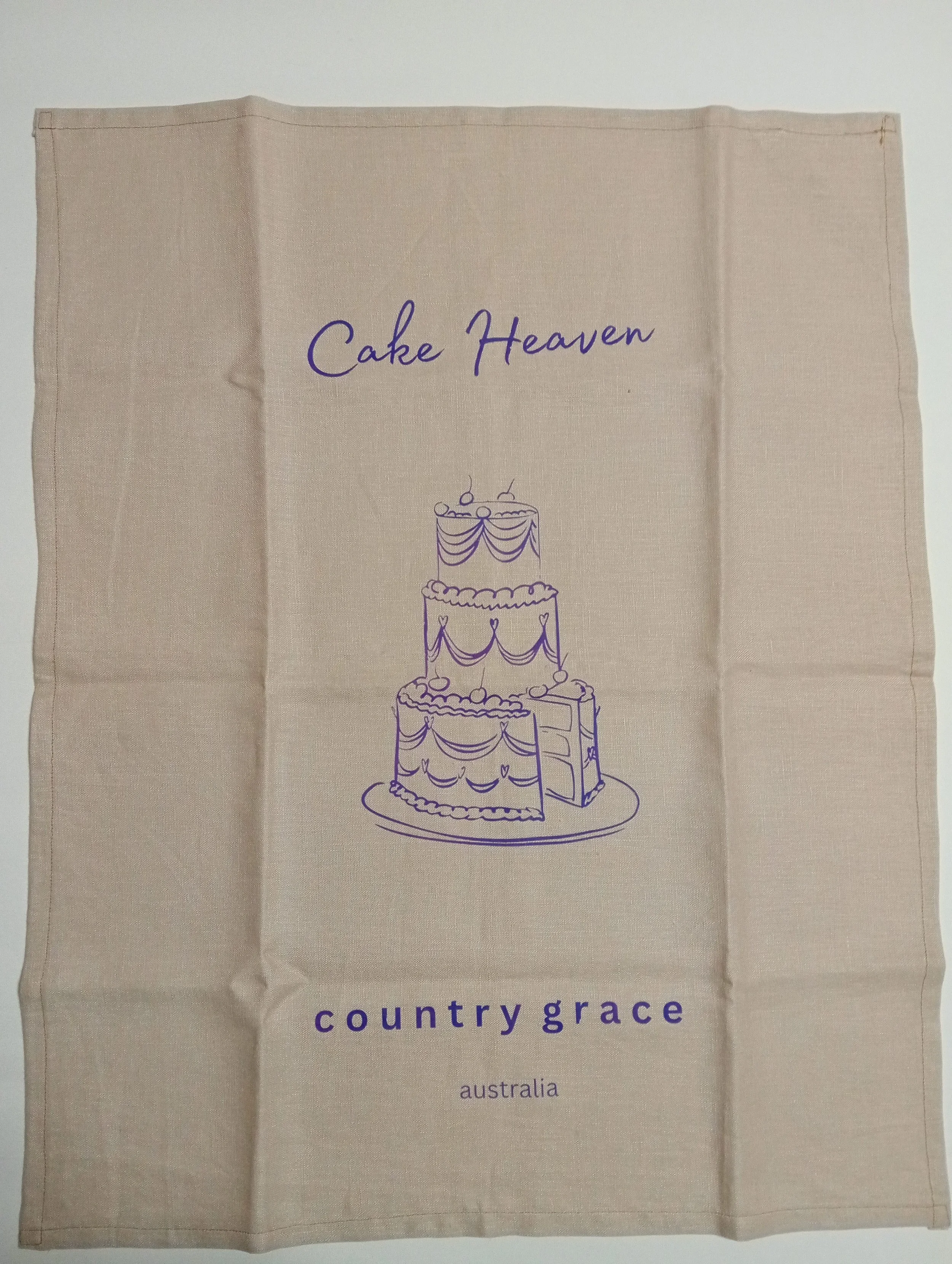 Premium Pure LInen Kitchen Towel - Cake Heaven - 2 designs available - Made locally by Country Grace Australia