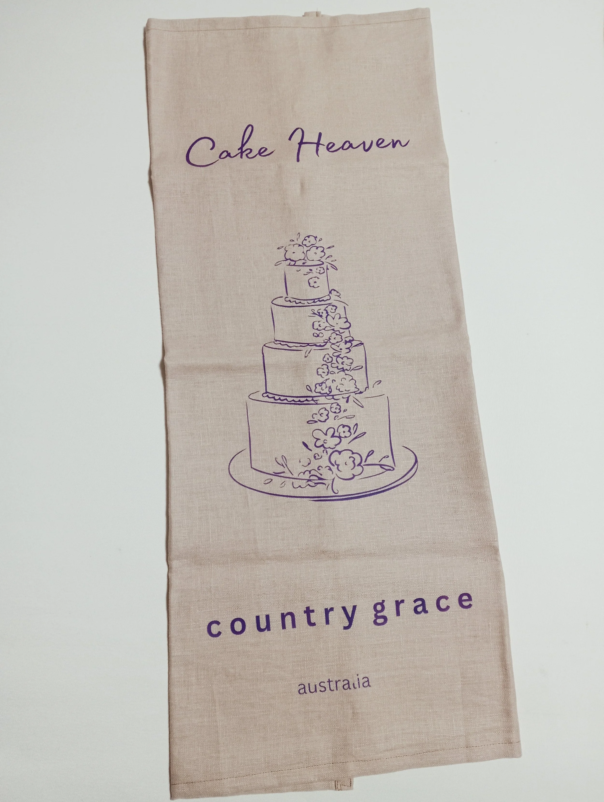 Premium Pure LInen Kitchen Towel - Cake Heaven - 2 designs available - Made locally by Country Grace Australia