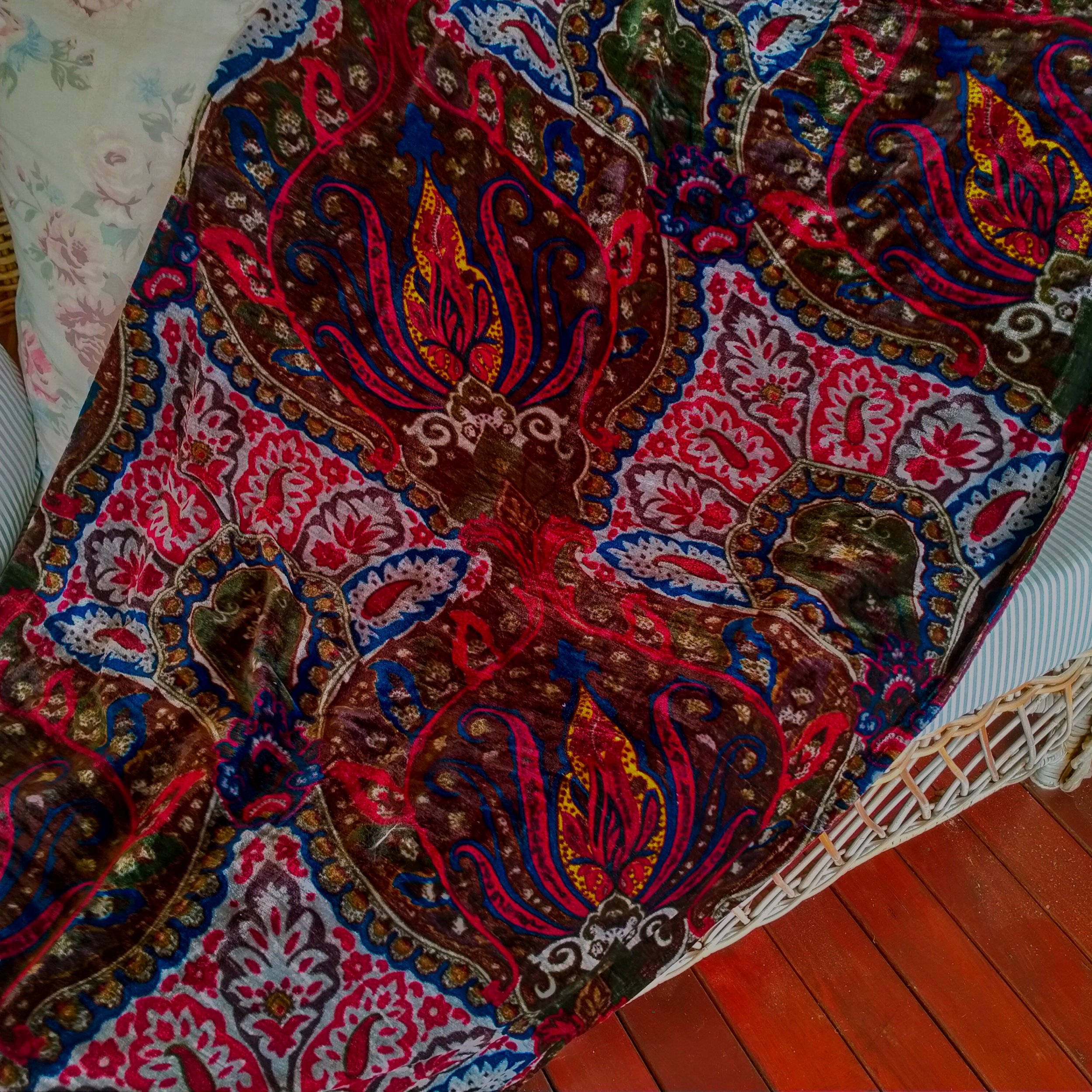 Love Velvet! Velvet is so soft and heavy on the skin yet has a sense of warmth and coolness at the same time. This throw is double layered