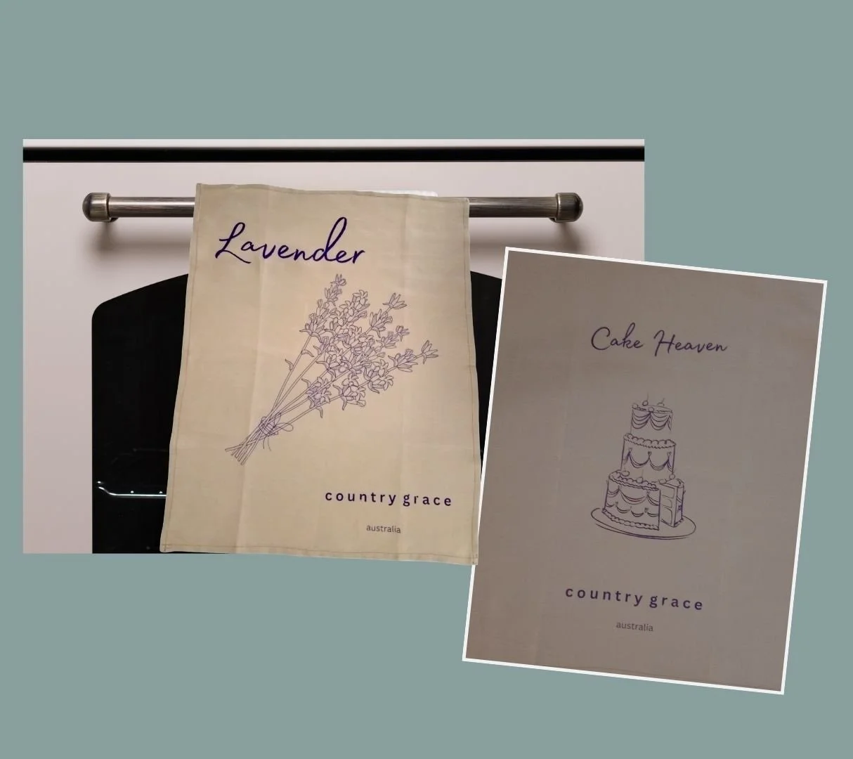 Pure Premium Linen Kitchen Towel - The Latte Collection - Several Designs available - Large