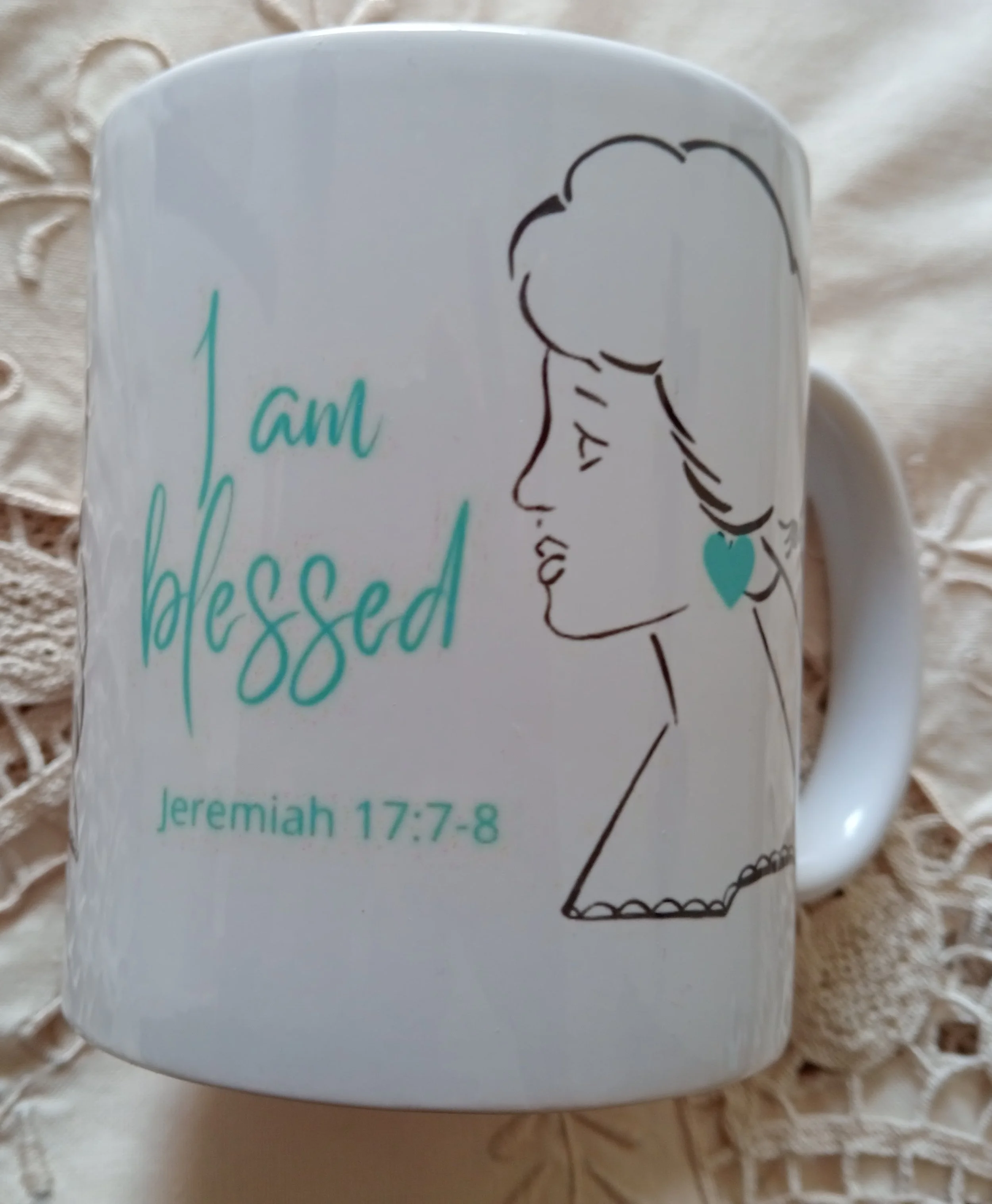 IMG20261019152956.jpg 11oz Ceramic Mug - I am Blessed and He Calls Me Chosen with Cameo  - Two verses on the one mug - Designed by Country Grace Australia