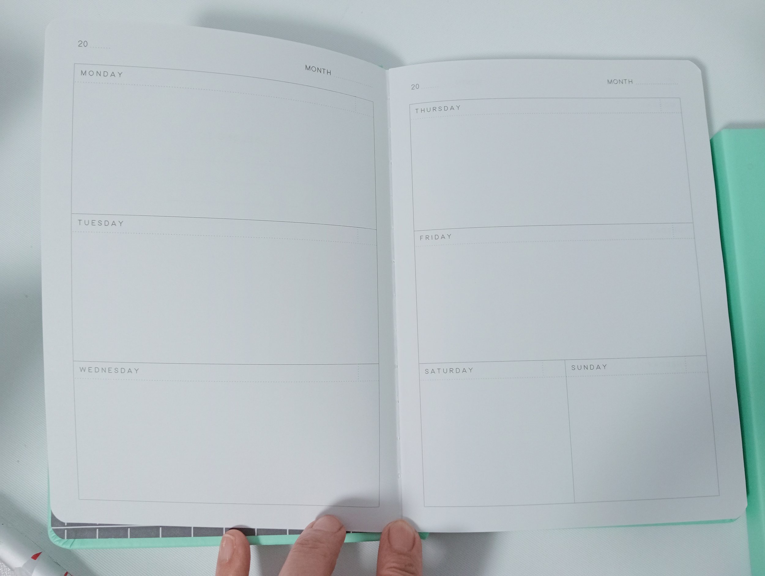 You can start this undated diary at any time during the year. Very easy to use.