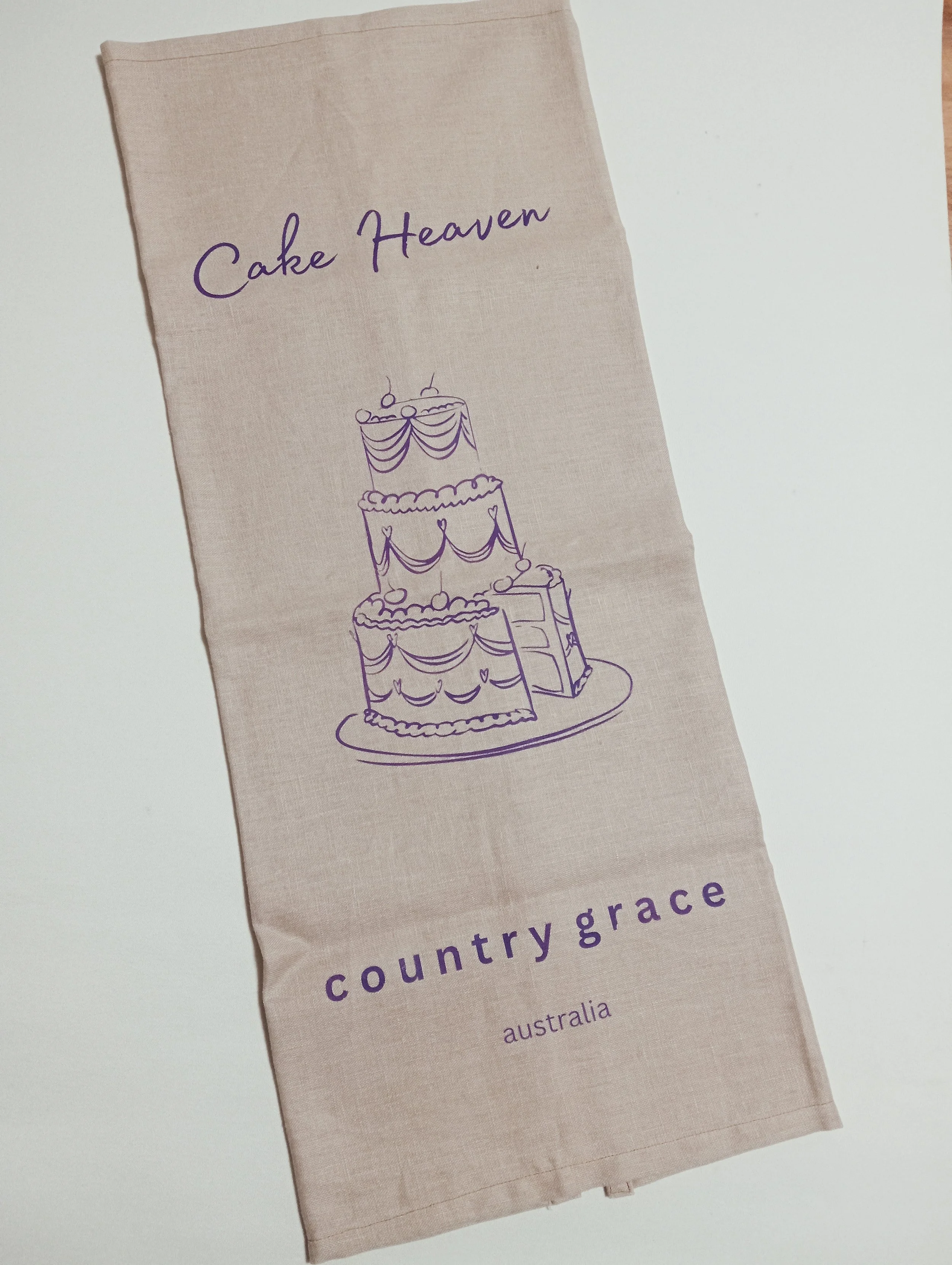 Premium Pure LInen Kitchen Towel - Cake Heaven - 2 designs available - Made locally by Country Grace Australia