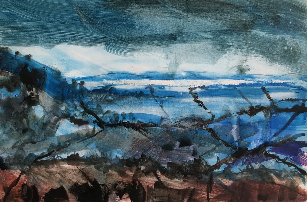 View from Selsley Common III. Mixed media on paper, 35x30cm.jpg