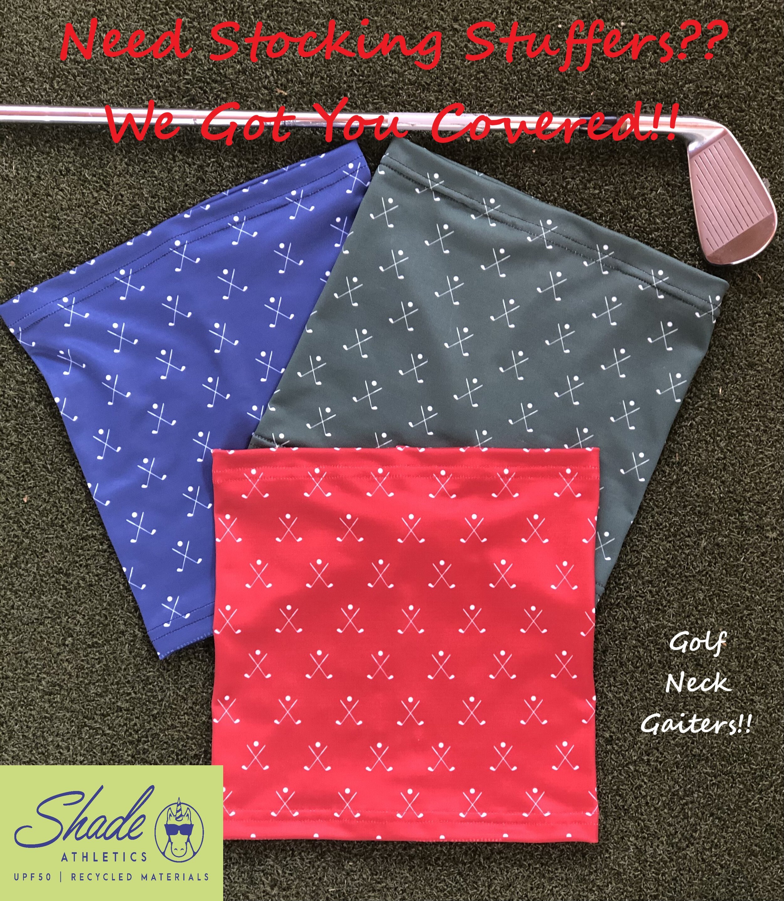 Golf Themed Neck Gaiter--Red