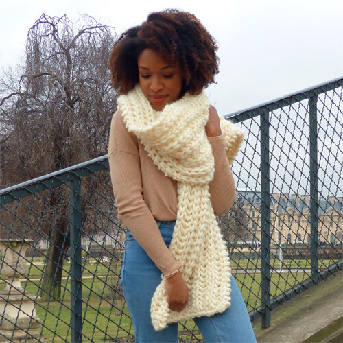 Tricoter une écharpe chunky en grosse laine — WoolKiss