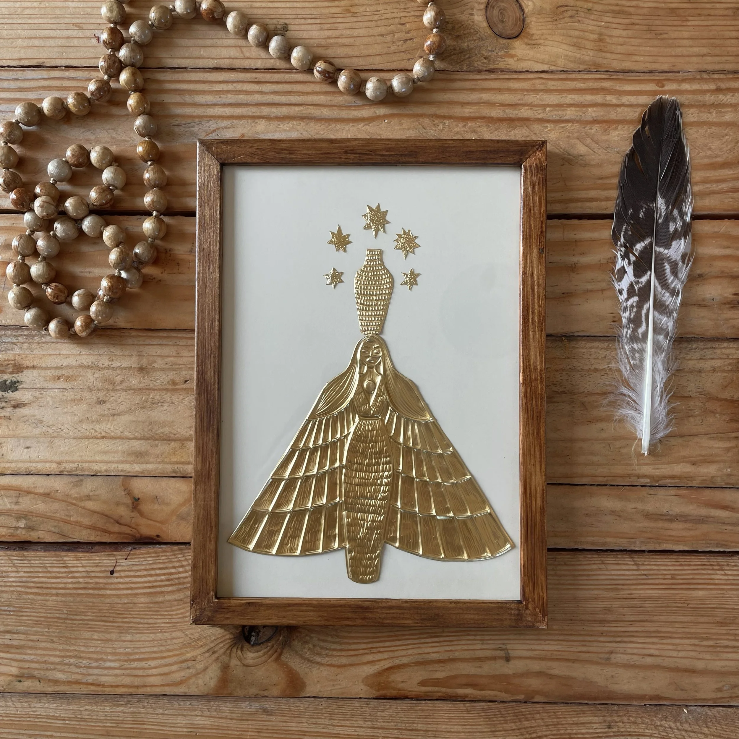 Gardienne lunaire - talisman encadré (moyen)