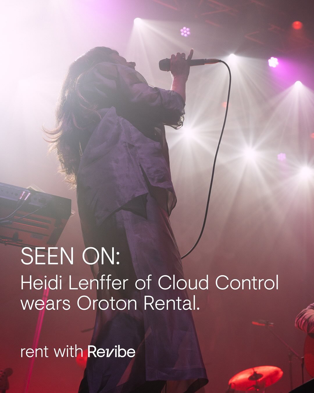 Heidi Lenffer of @cloudcontrol_band looking phenomenal in a rented @oroton fit on tour!
Head to the link in our bio and rent Heidi&rsquo;s look 💙 and while you&rsquo;re at it - get yourself to a Cloud Control concert while they&rsquo;re touring!

Im