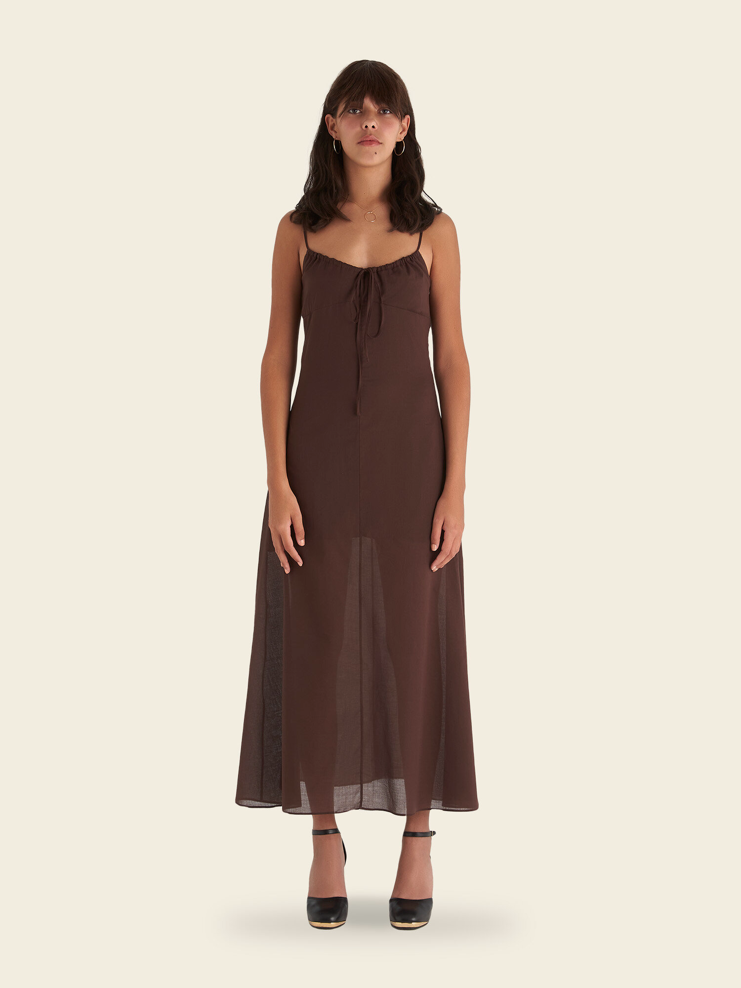 Eucalyptus Tie Front Midi Dress