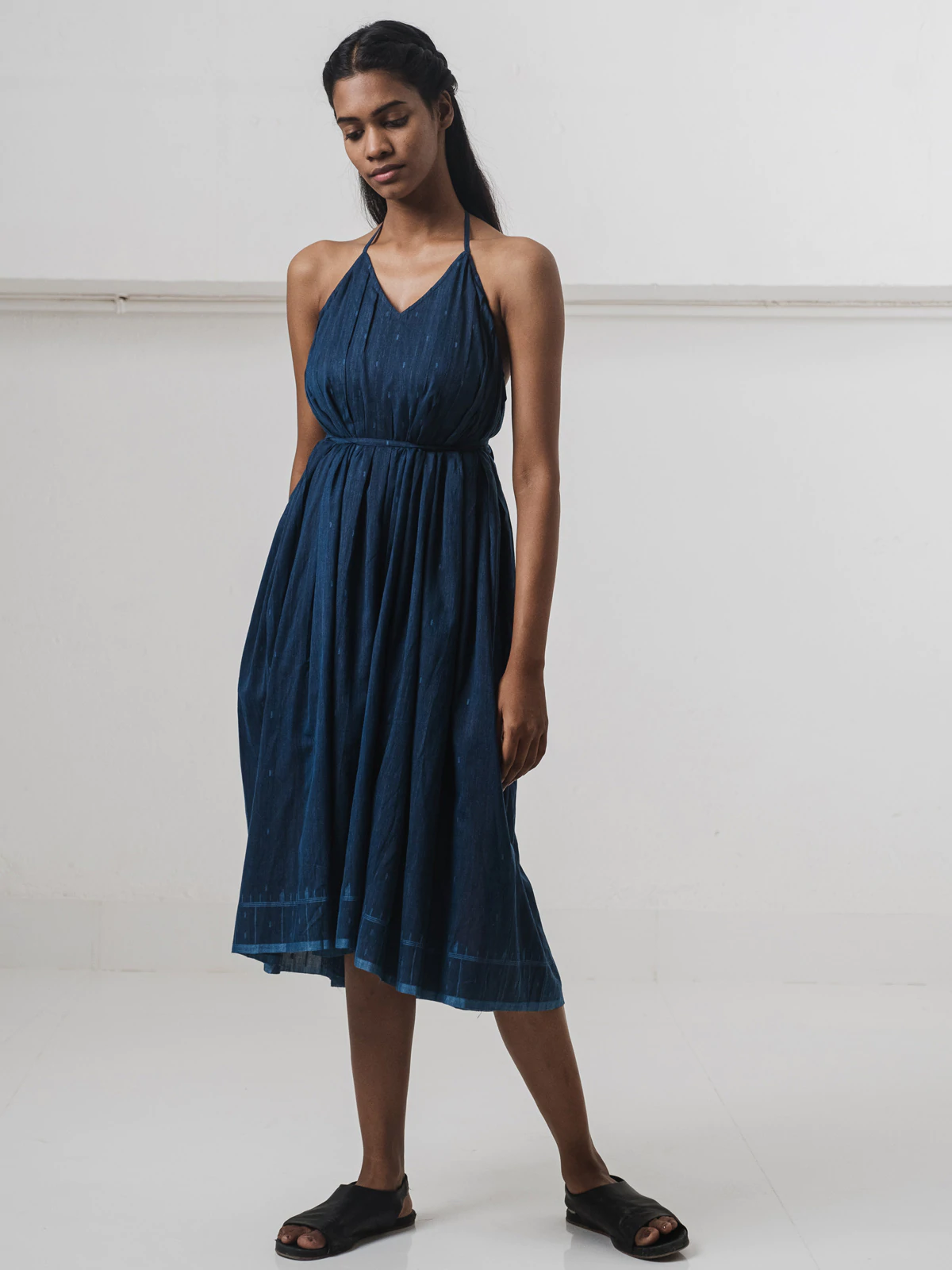 Cornflower Halter Wrap Dress