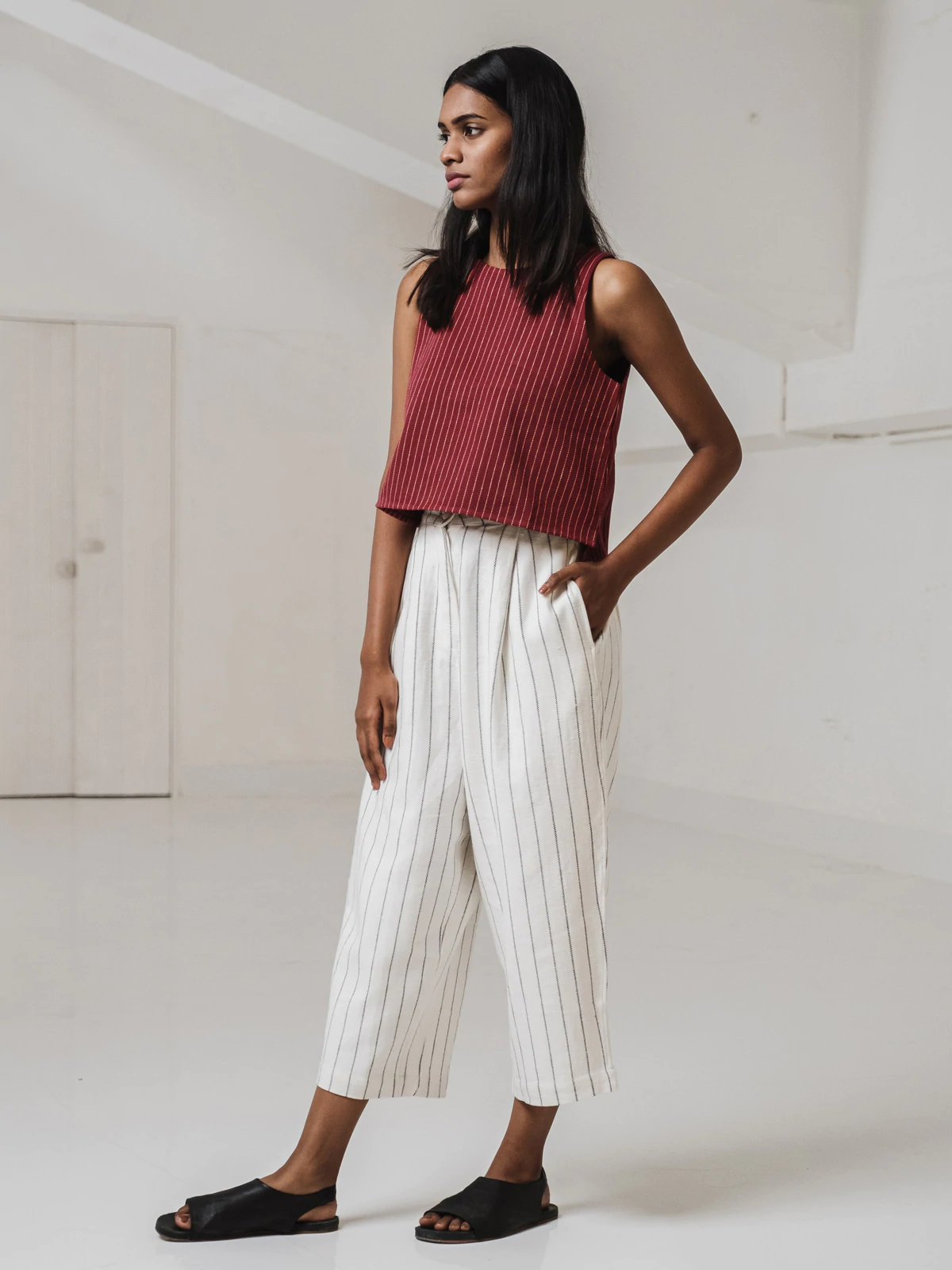 Willow Myrtle Cotton Stripe Pants