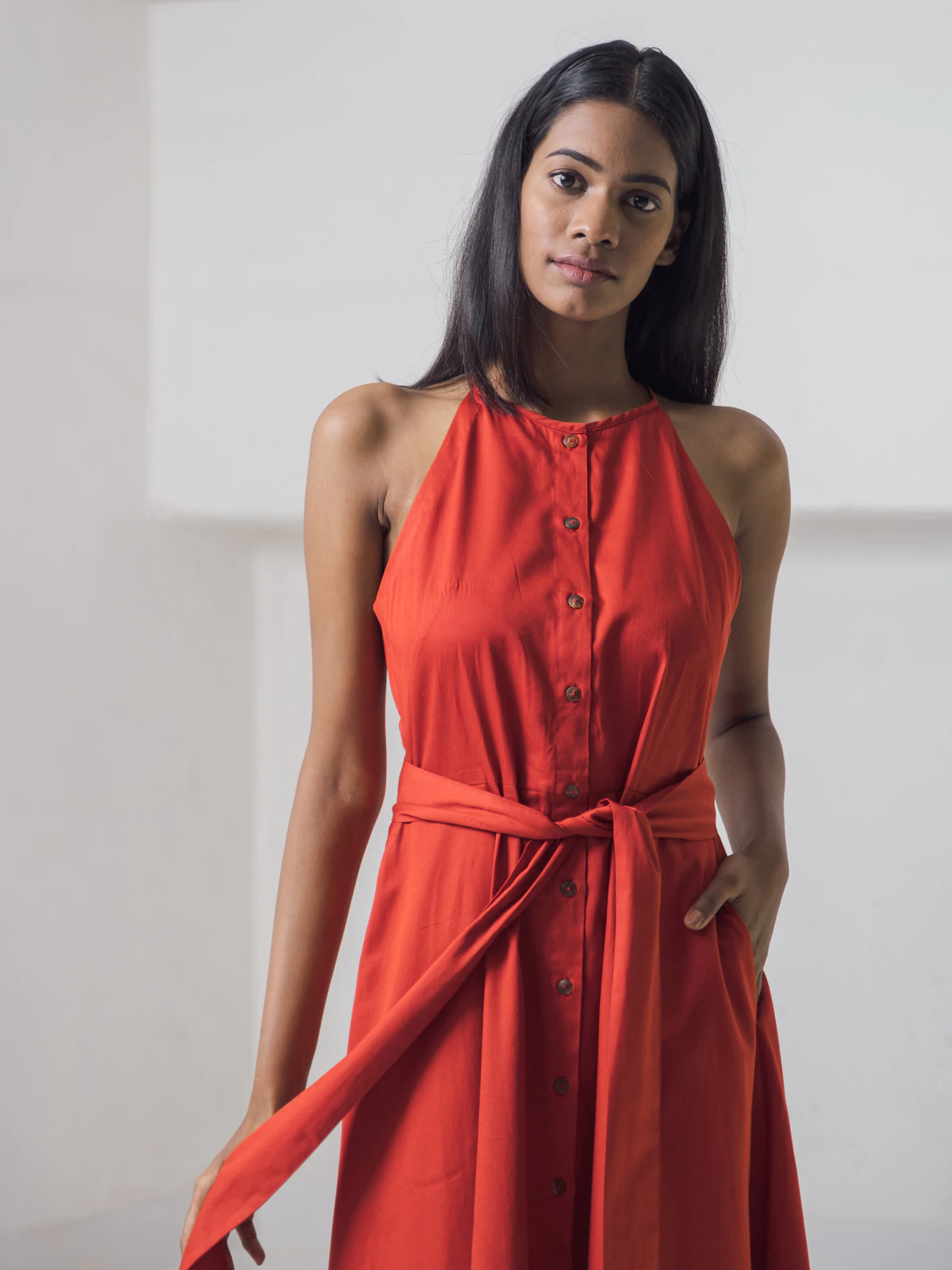 Desert Flame Button Down Dress
