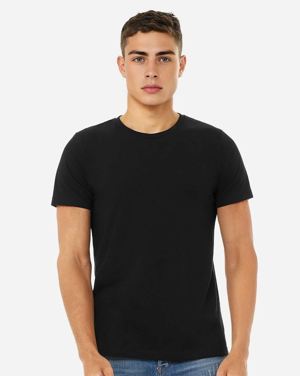 BELLA_+_CANVAS_3001CVC_Solid_Black_Blend_Front_High_Model.jpg