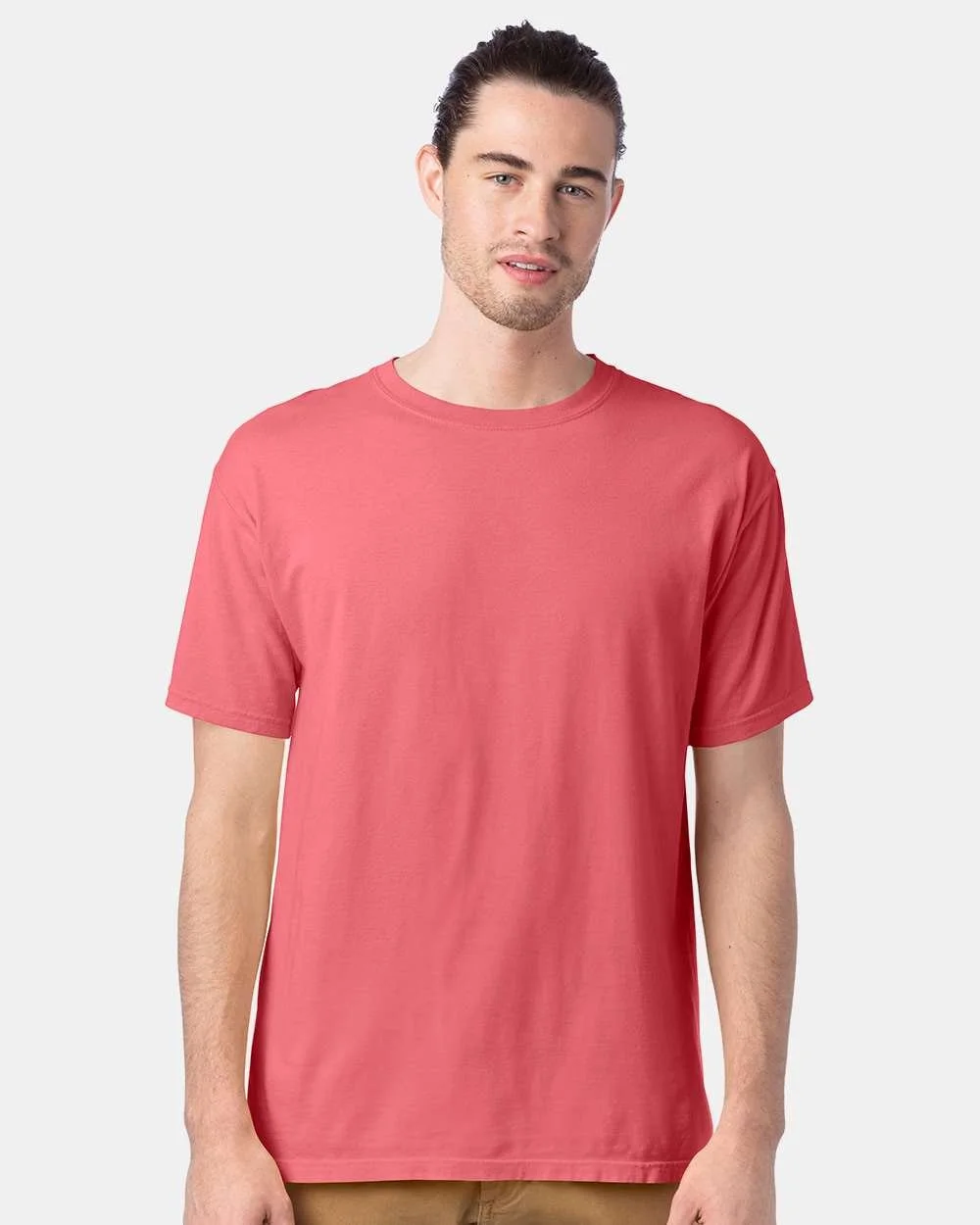 ComfortWash_by_Hanes_GDH100_Coral_Craze_Front_High_Model.jpg