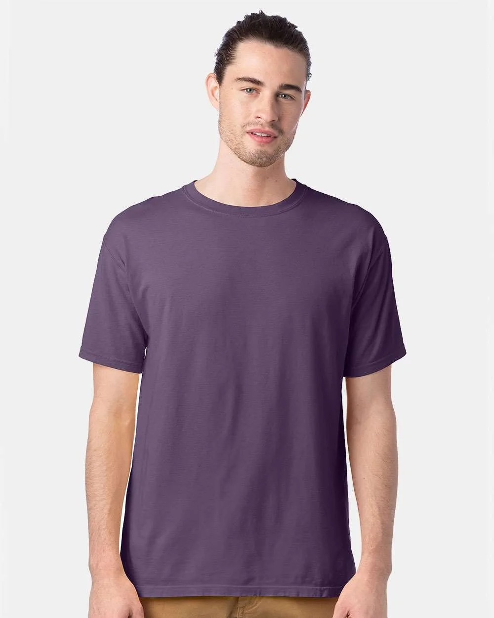 ComfortWash_by_Hanes_GDH100_Grape_Soda_Front_High_Model.jpg