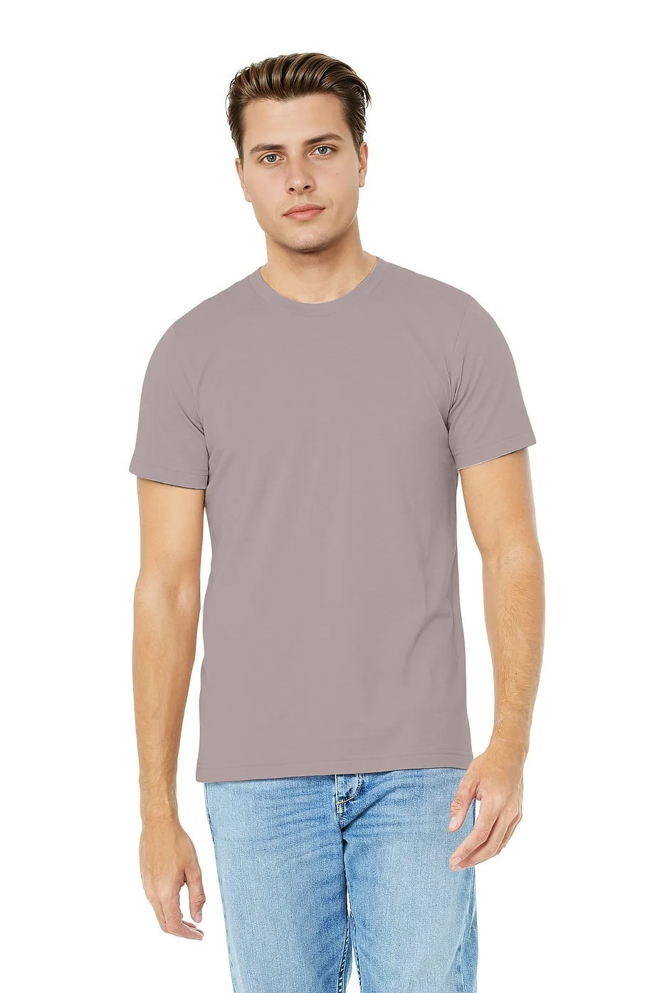 BELLA_+_CANVAS_3001CVC_Heather Pink Gravel_Front_High_Model.jpg