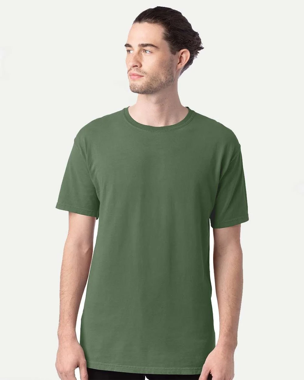 ComfortWash_by_Hanes_GDH100_Moss_Front_High_Model.jpg