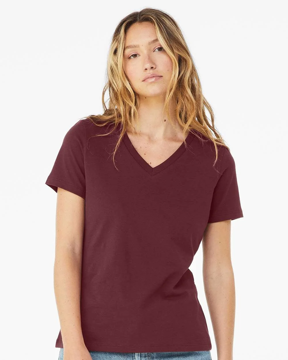 BELLA_+_CANVAS_6405_Maroon_Front_High_Model.jpg